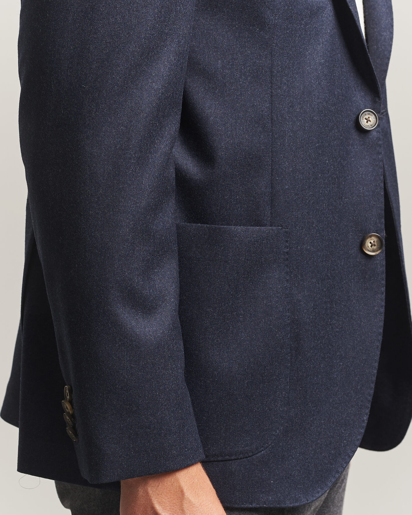 Uomini | Blazers | Eton | Wool Flannel Soft Jacket Navy Blue