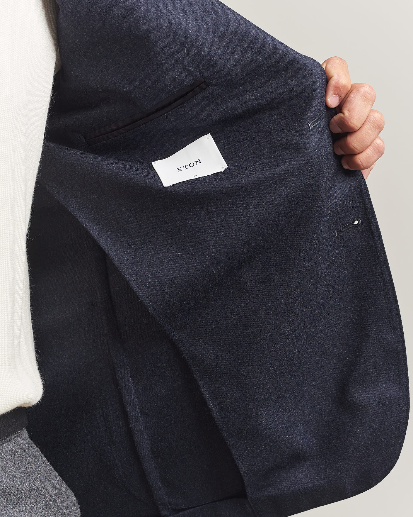 Uomini | Blazers | Eton | Wool Flannel Soft Jacket Navy Blue