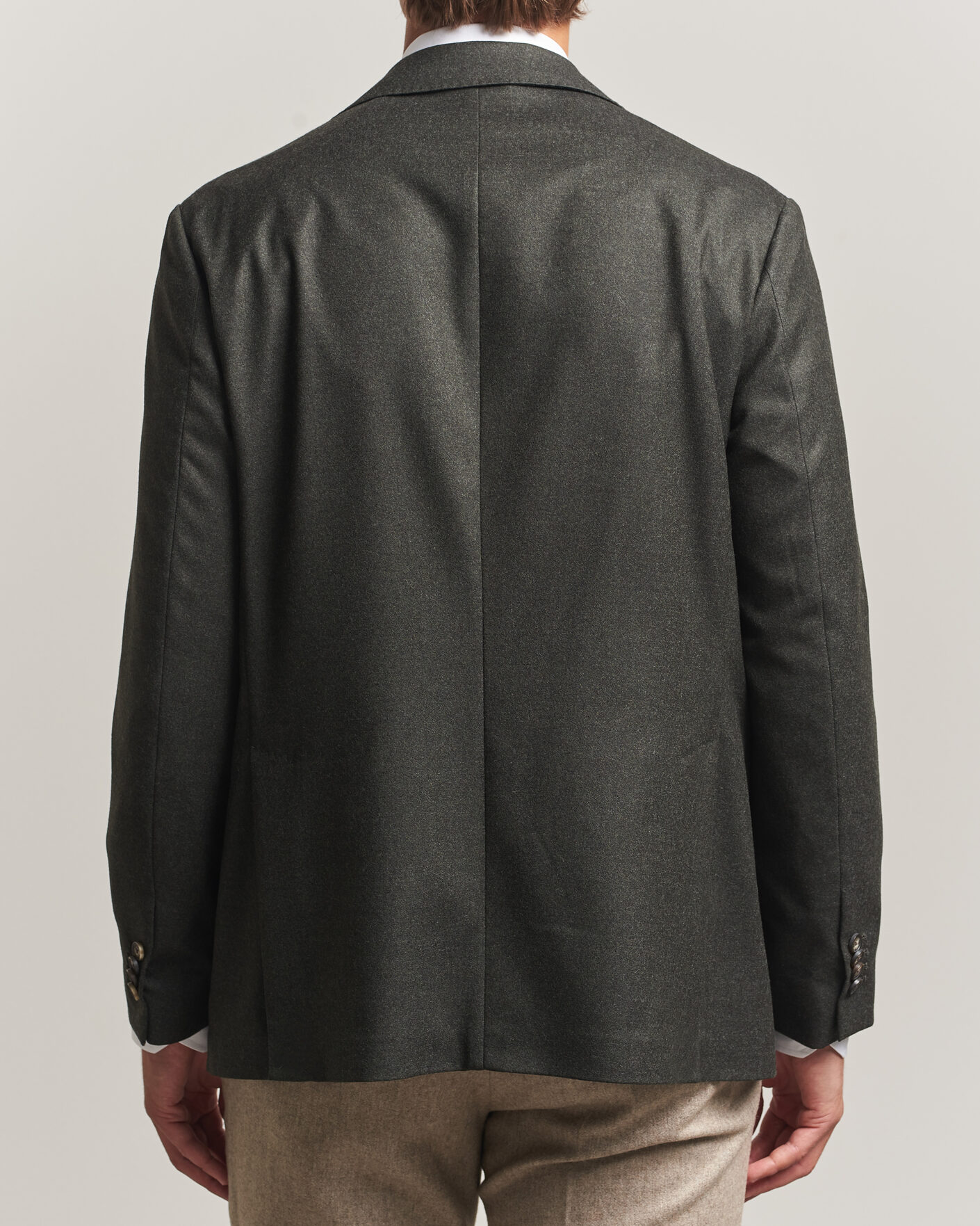 Uomini | Blazers | Eton | Wool Flannel Soft Jacket Dark Green