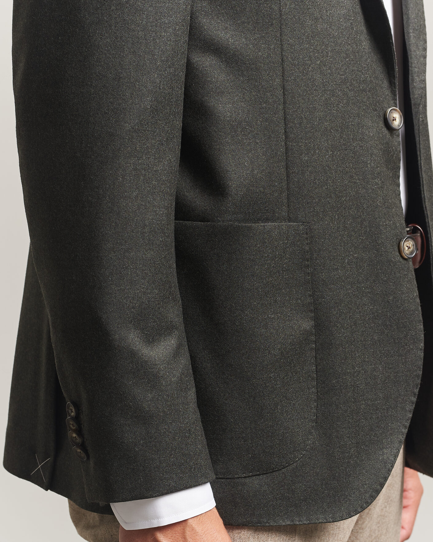 Uomini | Blazers | Eton | Wool Flannel Soft Jacket Dark Green