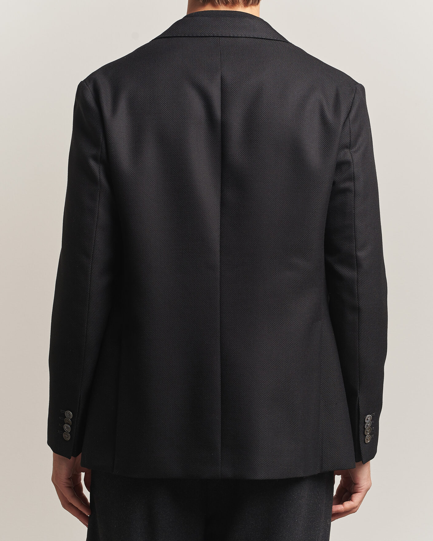 Uomini | Blazers | Eton | Double Breasted Hopsack Soft jacket Black