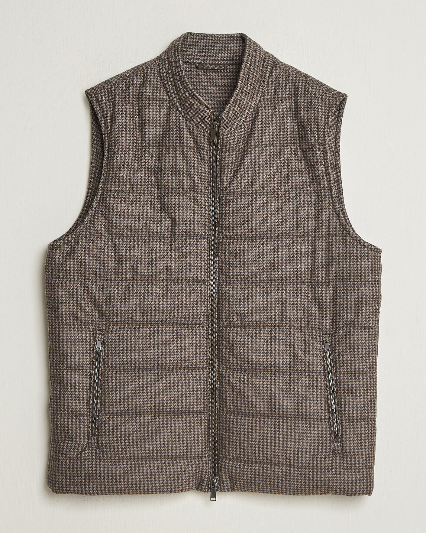 Uomini | Gilet | Eton | Wool/Cashmere Padded Vest Brown