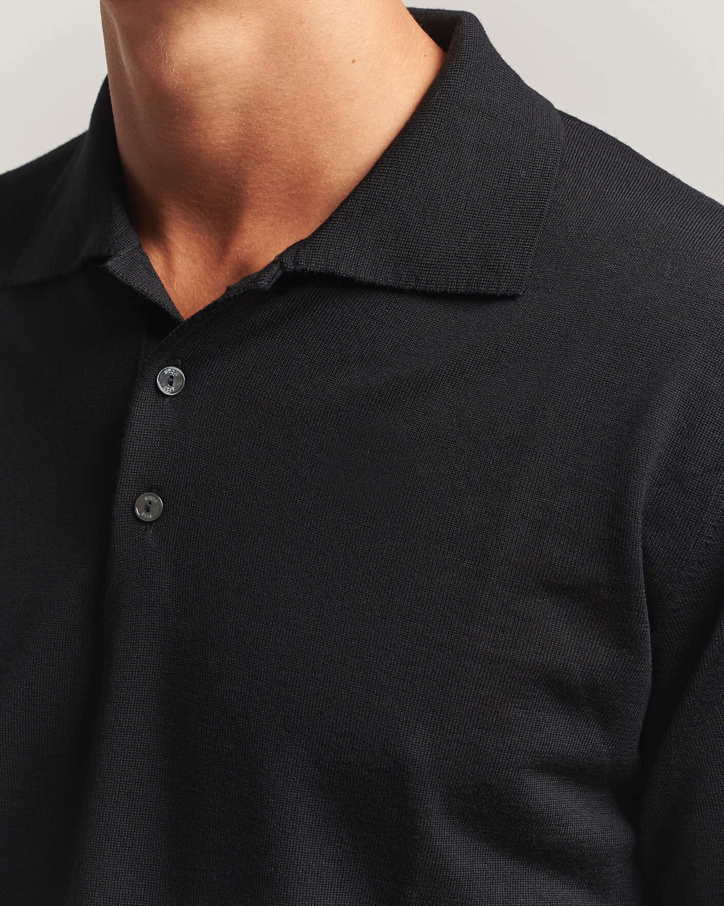 Uomini | Maglieria | Eton | Merino Wool Knitted Polo Black