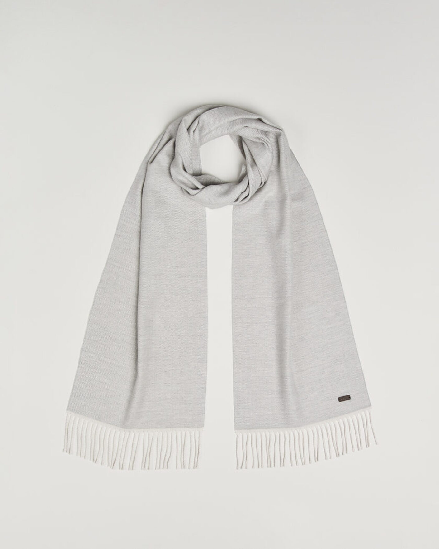 Uomini | Sciarpe | Eton | Twill Merino Wool Scarf Light Grey