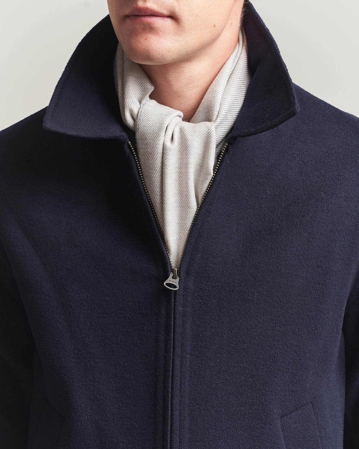 Uomini | Sciarpe | Eton | Twill Merino Wool Scarf Light Grey
