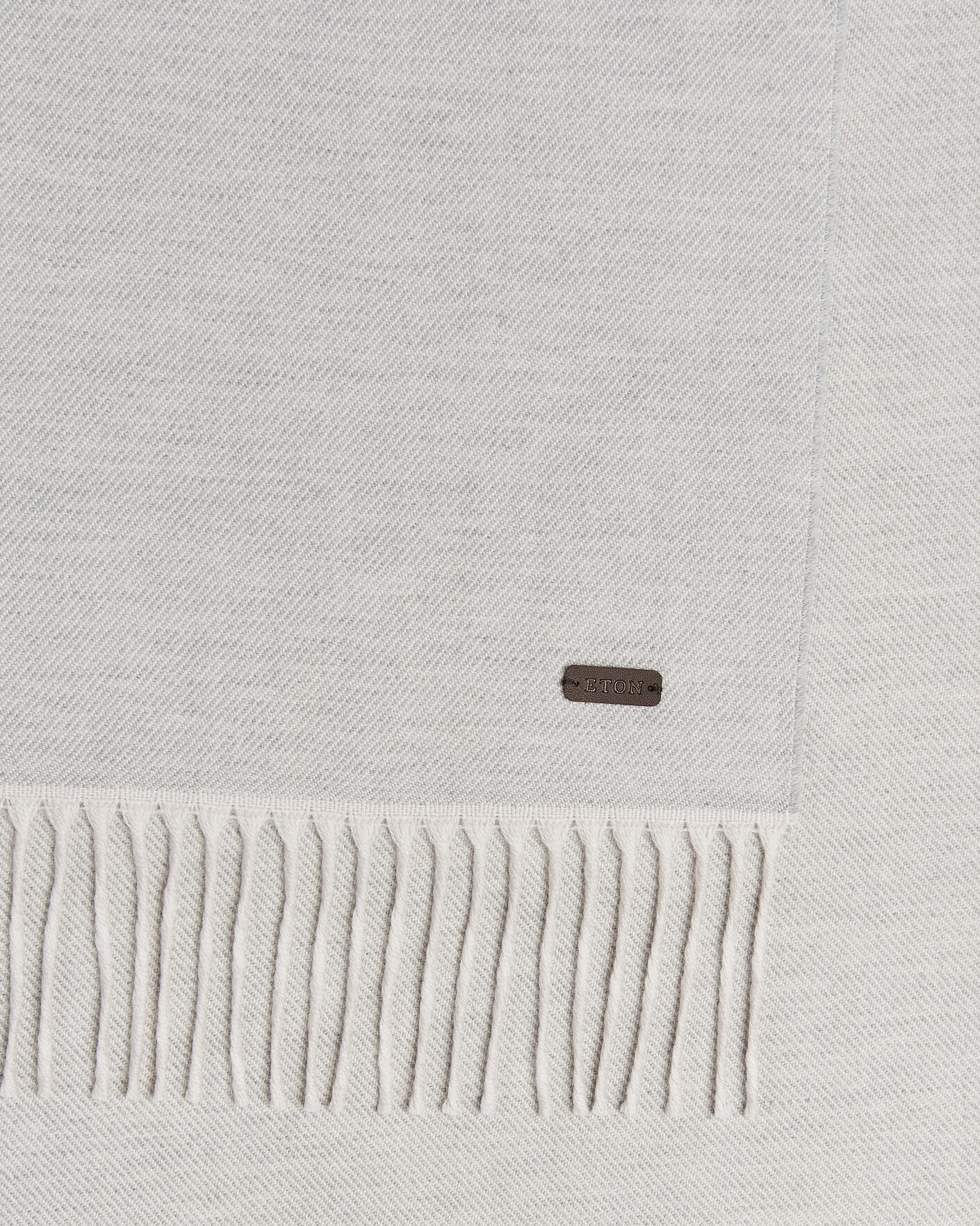 Uomini | Sciarpe | Eton | Twill Merino Wool Scarf Light Grey