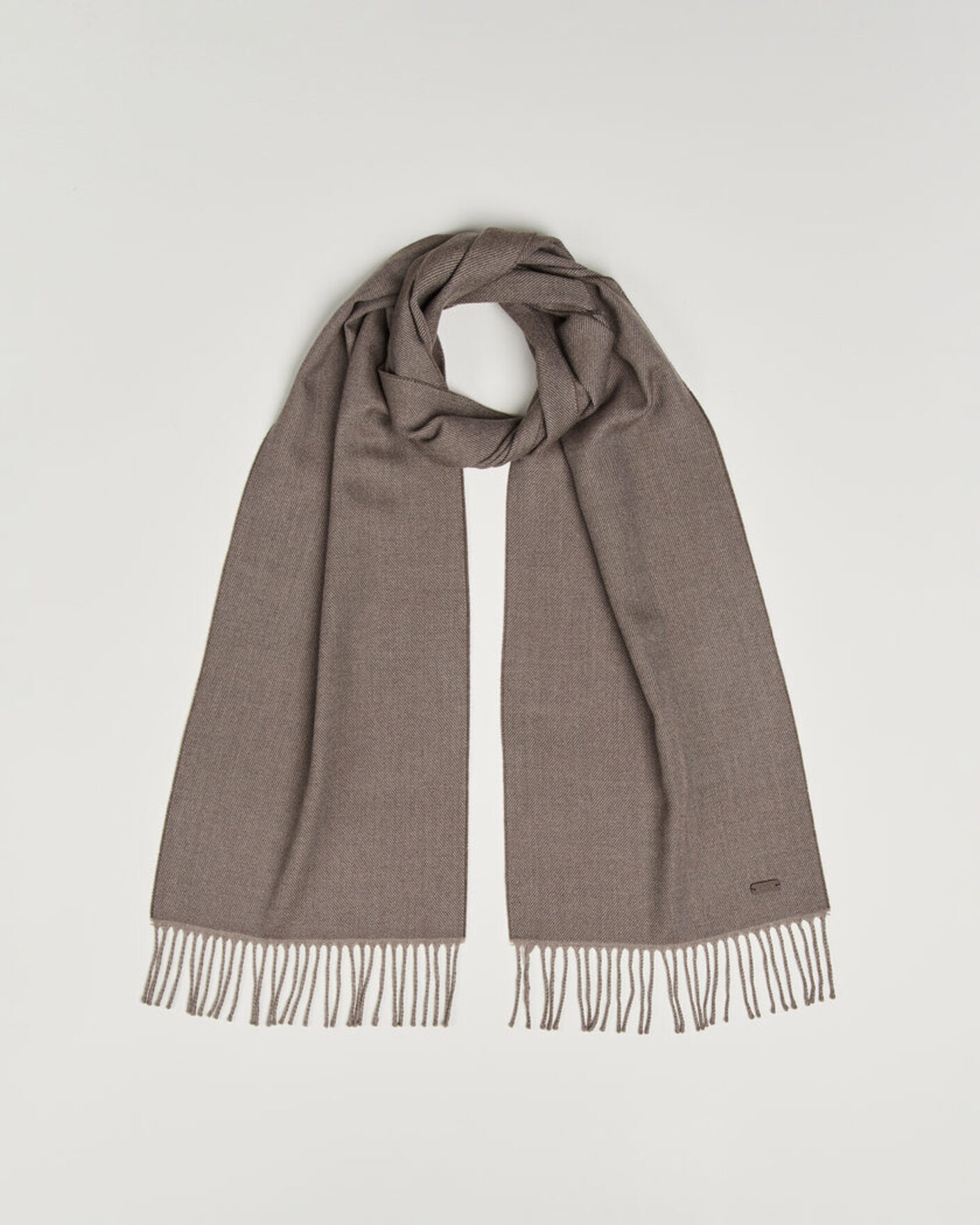 Uomini | Sciarpe | Eton | Twill Merino Wool Scarf Brown