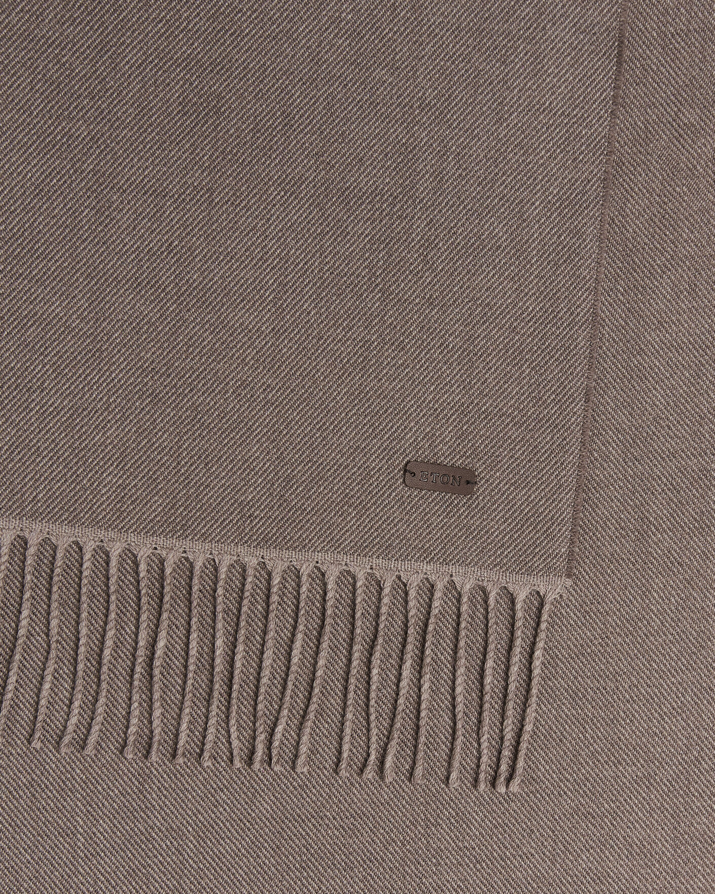 Uomini | Sciarpe | Eton | Twill Merino Wool Scarf Brown