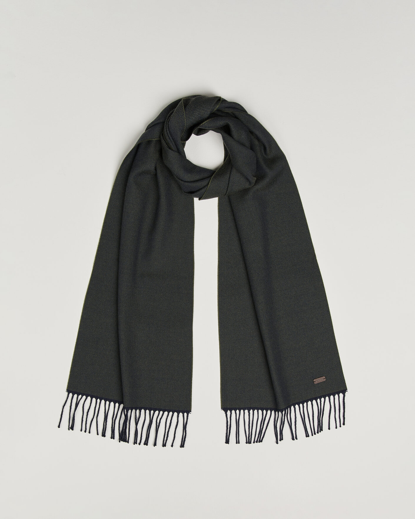 Uomini | Sciarpe | Eton | Twill Merino Wool Scarf Dark Green