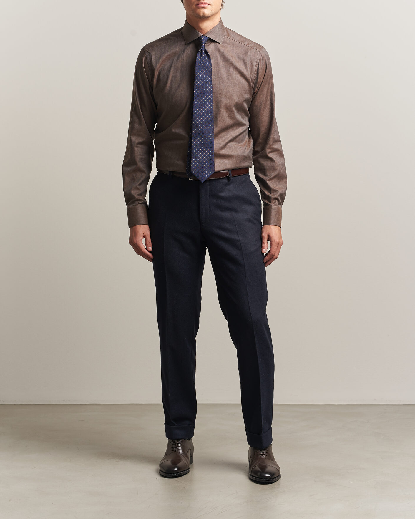 Uomini | Camicie | Eton | Slim Fit Signature Flannel Shirt Brown
