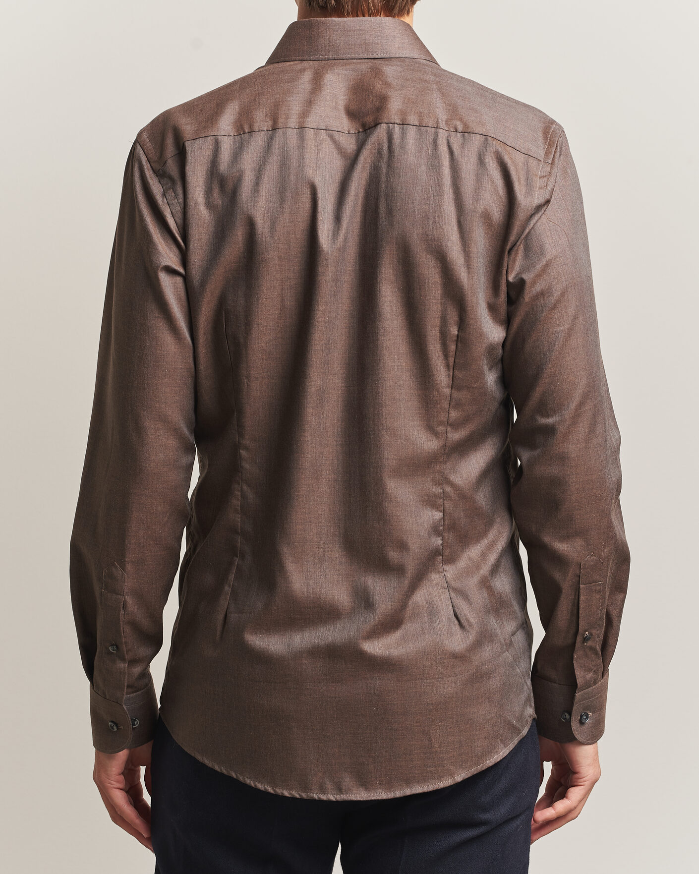Uomini | Camicie | Eton | Slim Fit Signature Flannel Shirt Brown