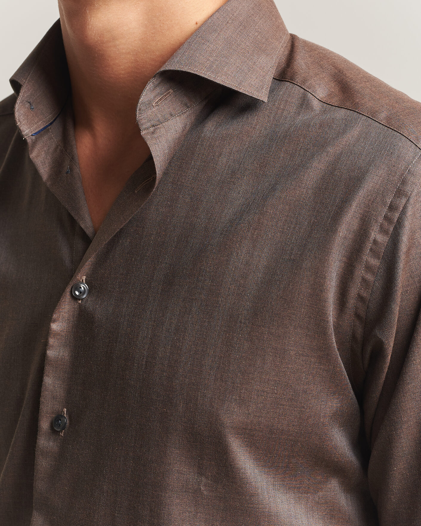 Uomini | Camicie | Eton | Slim Fit Signature Flannel Shirt Brown