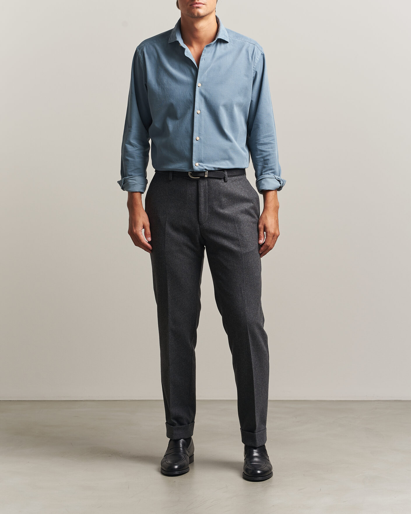 Uomini | Camicie | Eton | Casual Fit Corduroy Shirt Blue