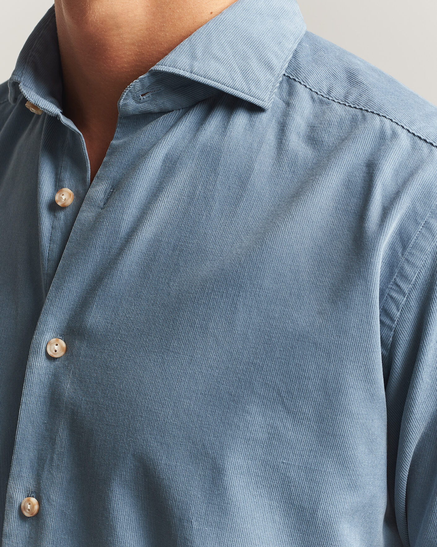 Uomini | Camicie | Eton | Casual Fit Corduroy Shirt Blue