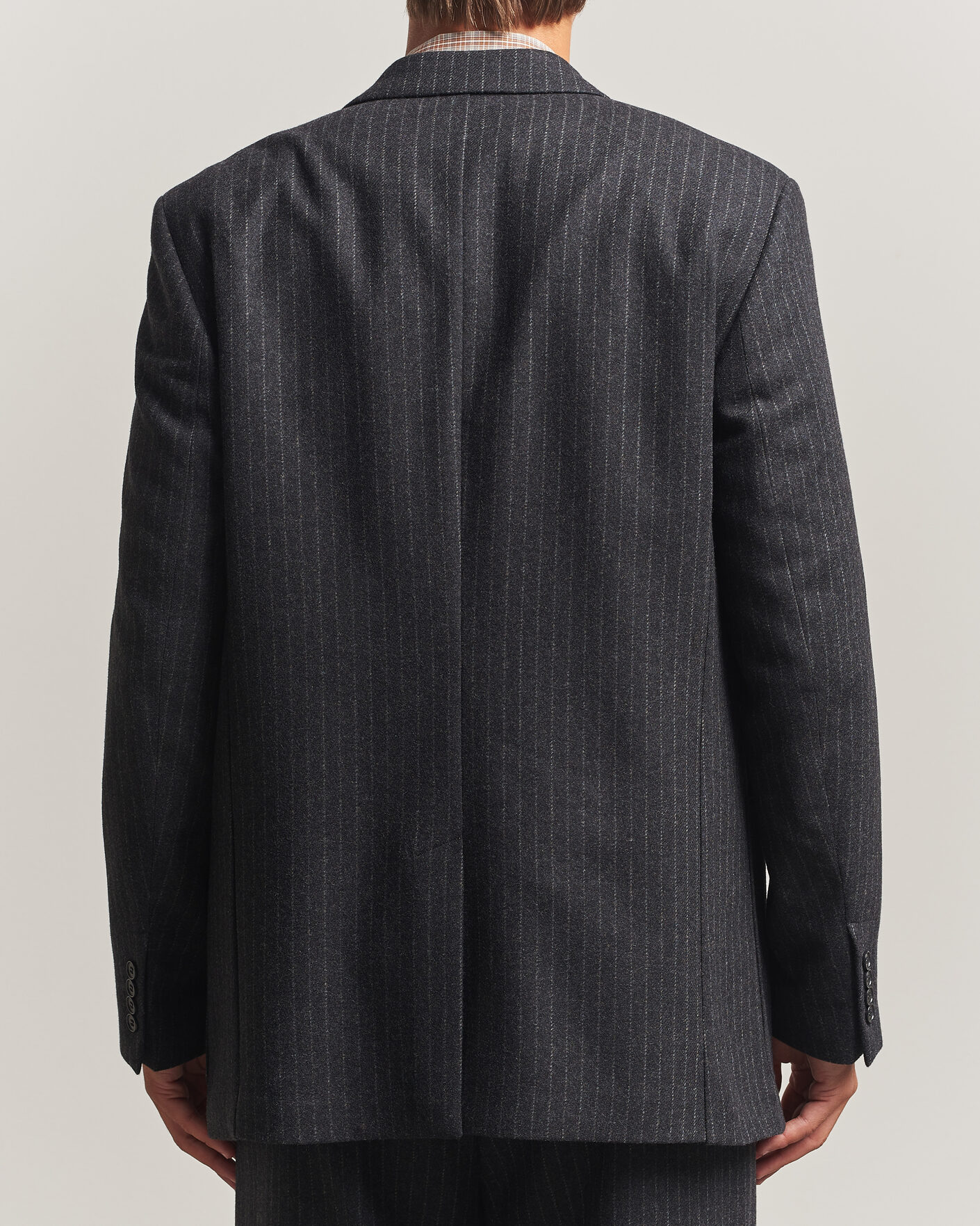Uomini | Blazers | Filippa K | Michael Wool Flannel Pinstriped Blazer Anthracite
