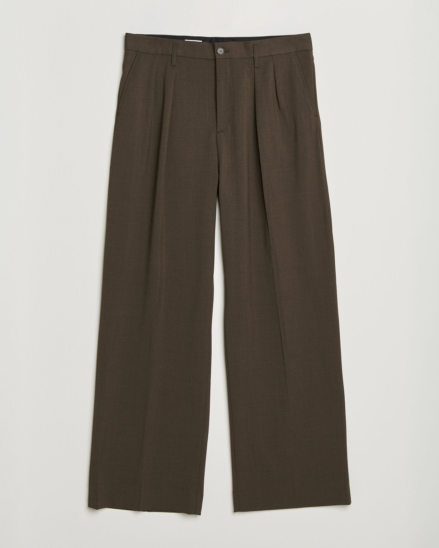 Uomini | Pantaloni | Filippa K | Milo Wide Wool Trousers Walnut Brown