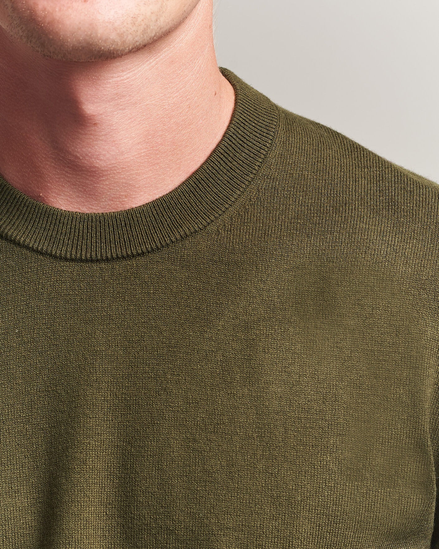 Uomini | Maglieria | Filippa K | Cotton Merino Knitted Sweater Dark Moss Green