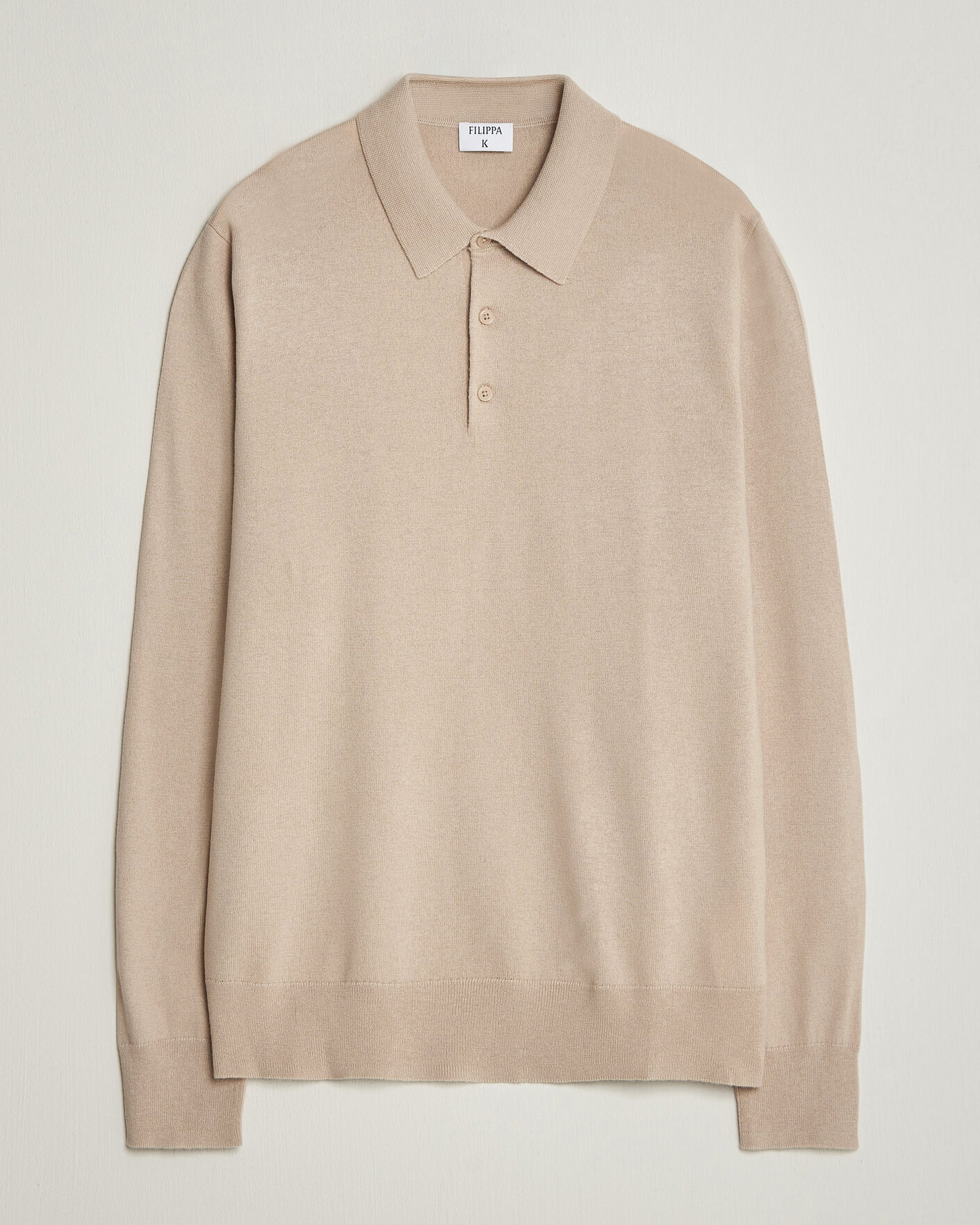 Uomini | Maglieria | Filippa K | Knitted Polo Shirt Pearl Beige