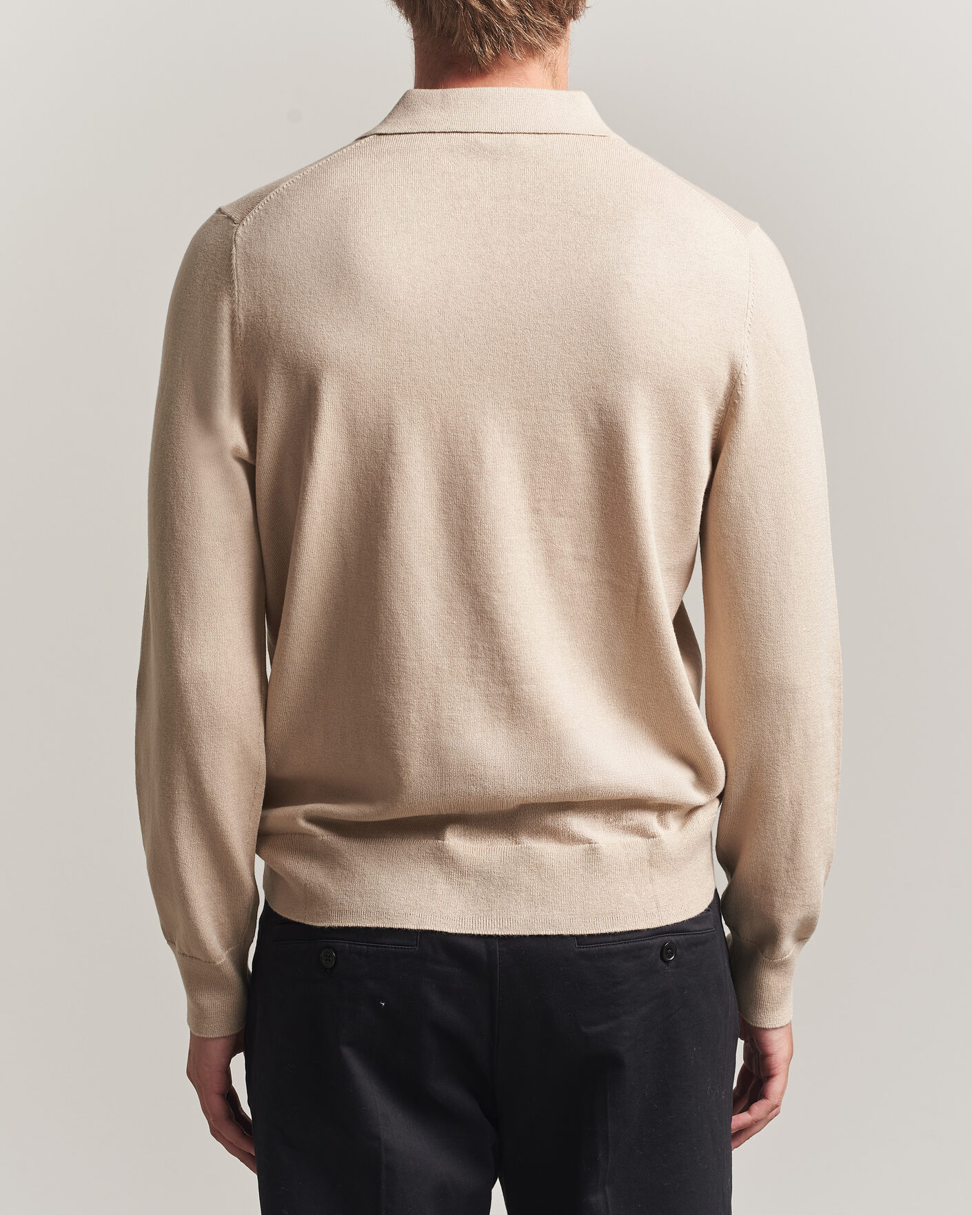 Uomini | Maglieria | Filippa K | Knitted Polo Shirt Pearl Beige