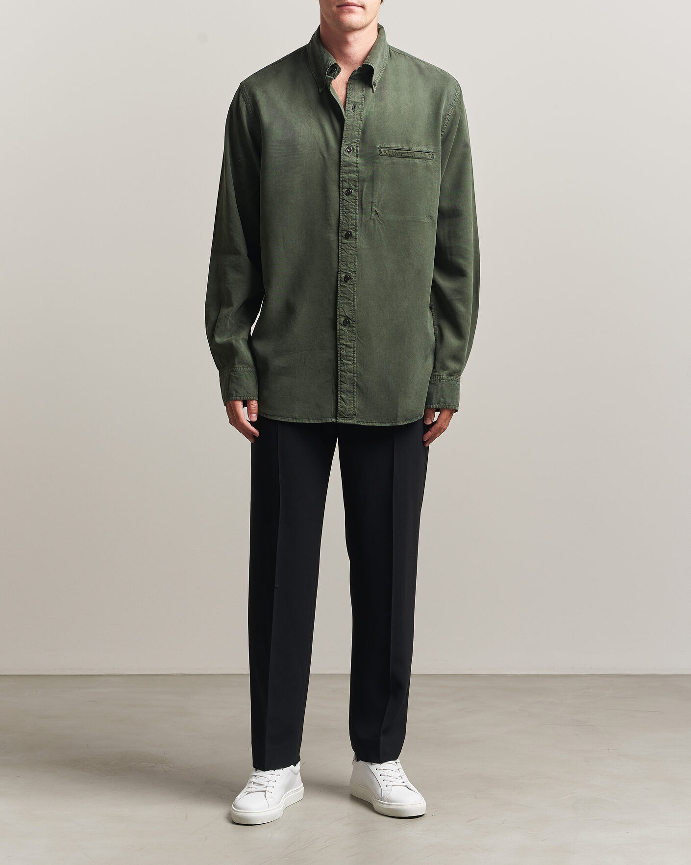 Uomini | Camicie | Filippa K | Zack Lyocell Shirt Night Green