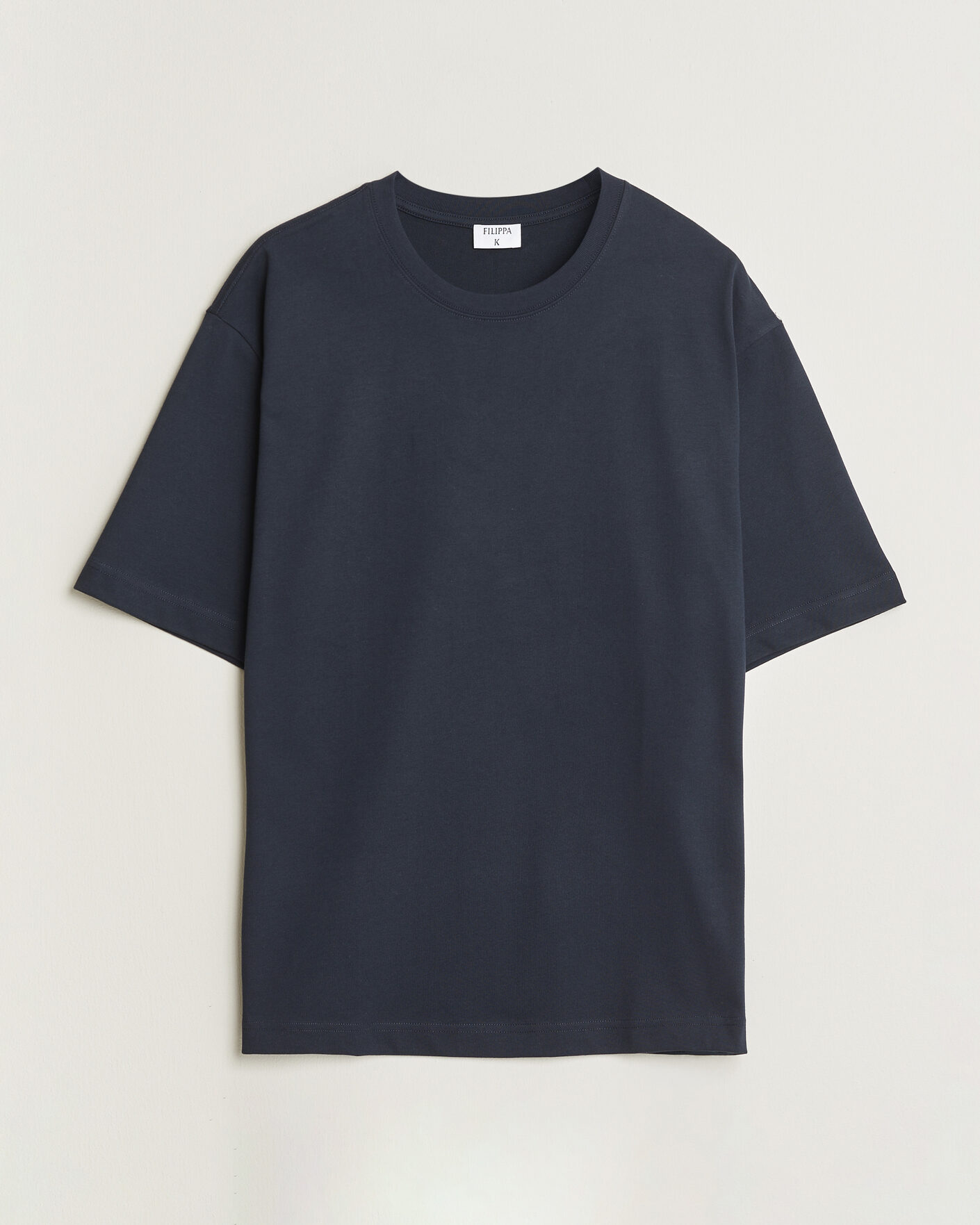 Uomini | T-shirt | Filippa K | Heavy Cotton Crew Neck T-Shirt Night Blue