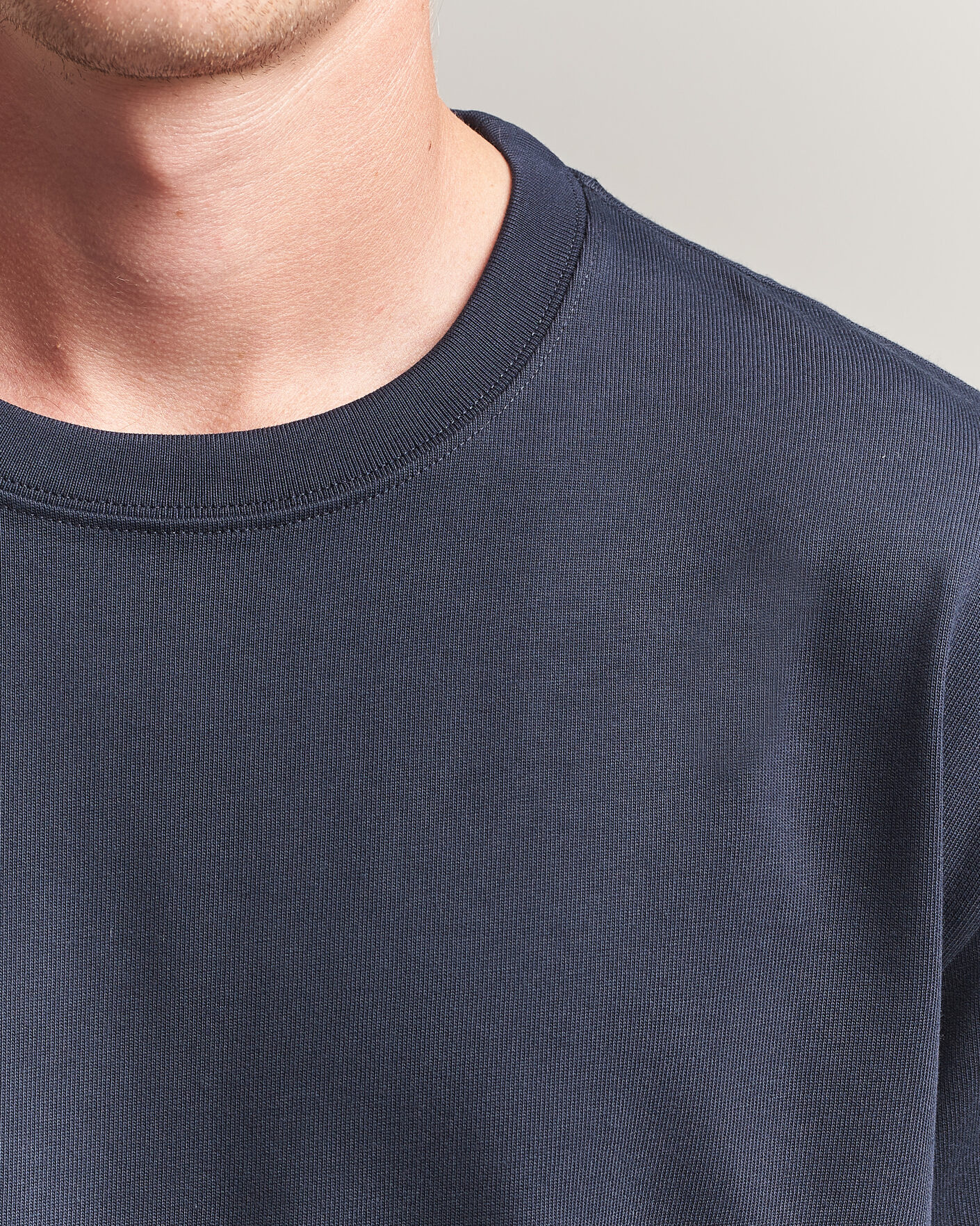 Uomini | T-shirt | Filippa K | Heavy Cotton Crew Neck T-Shirt Night Blue