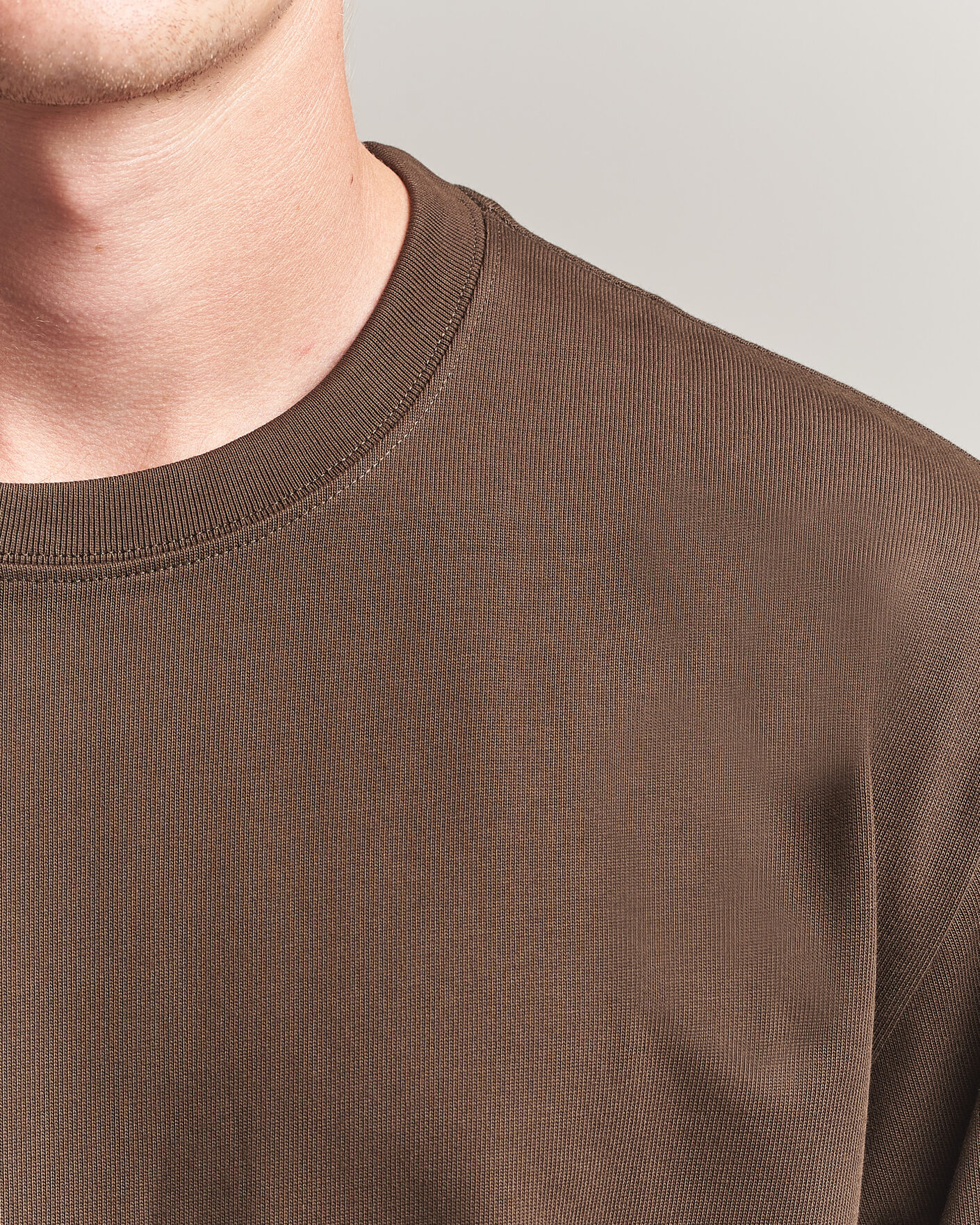 Uomini | T-shirt | Filippa K | Heavy Cotton Crew Neck T-Shirt Golden Brown