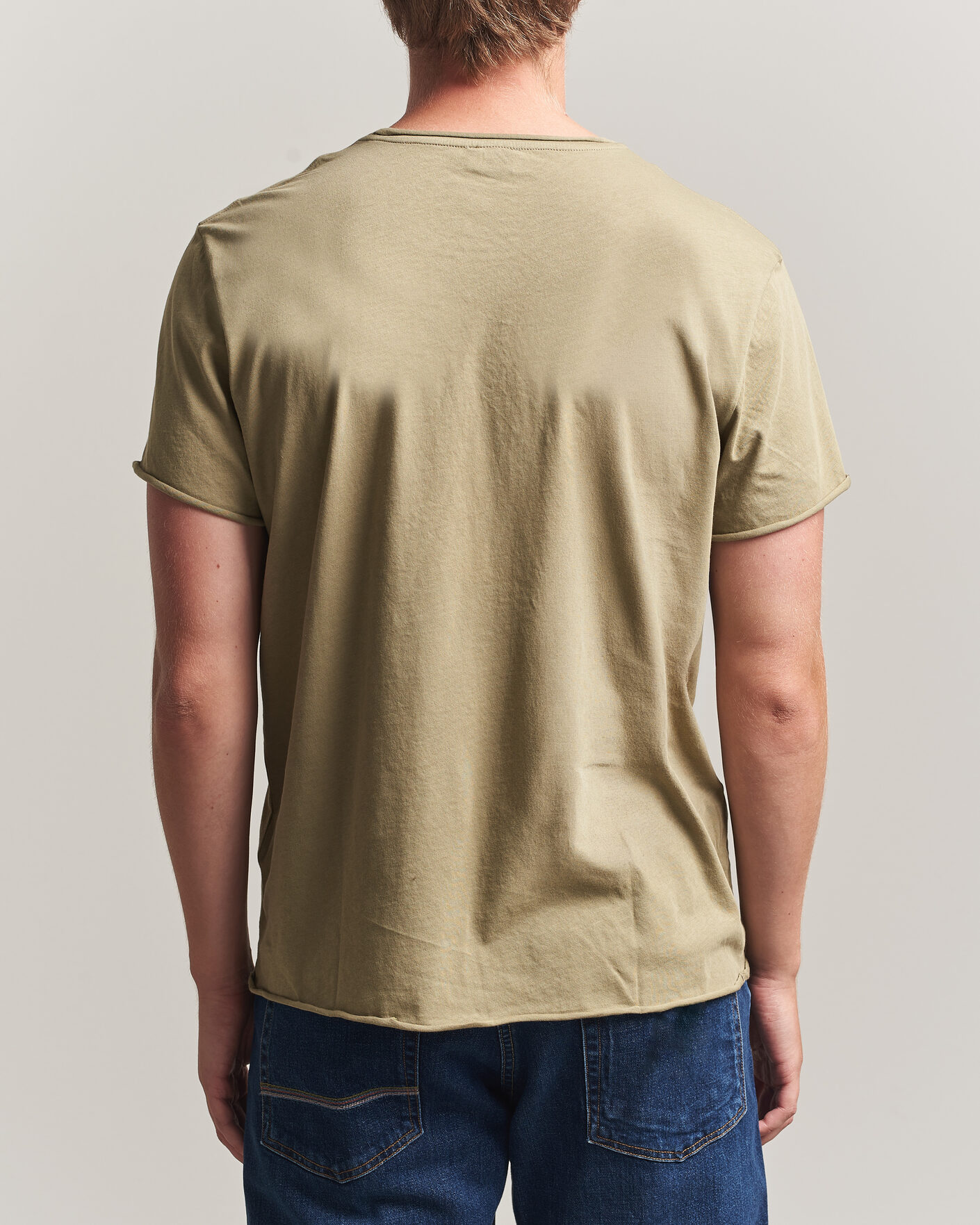 Uomini | T-shirt | Filippa K | Roll Neck Crew Neck T-Shirt Light Olive Green