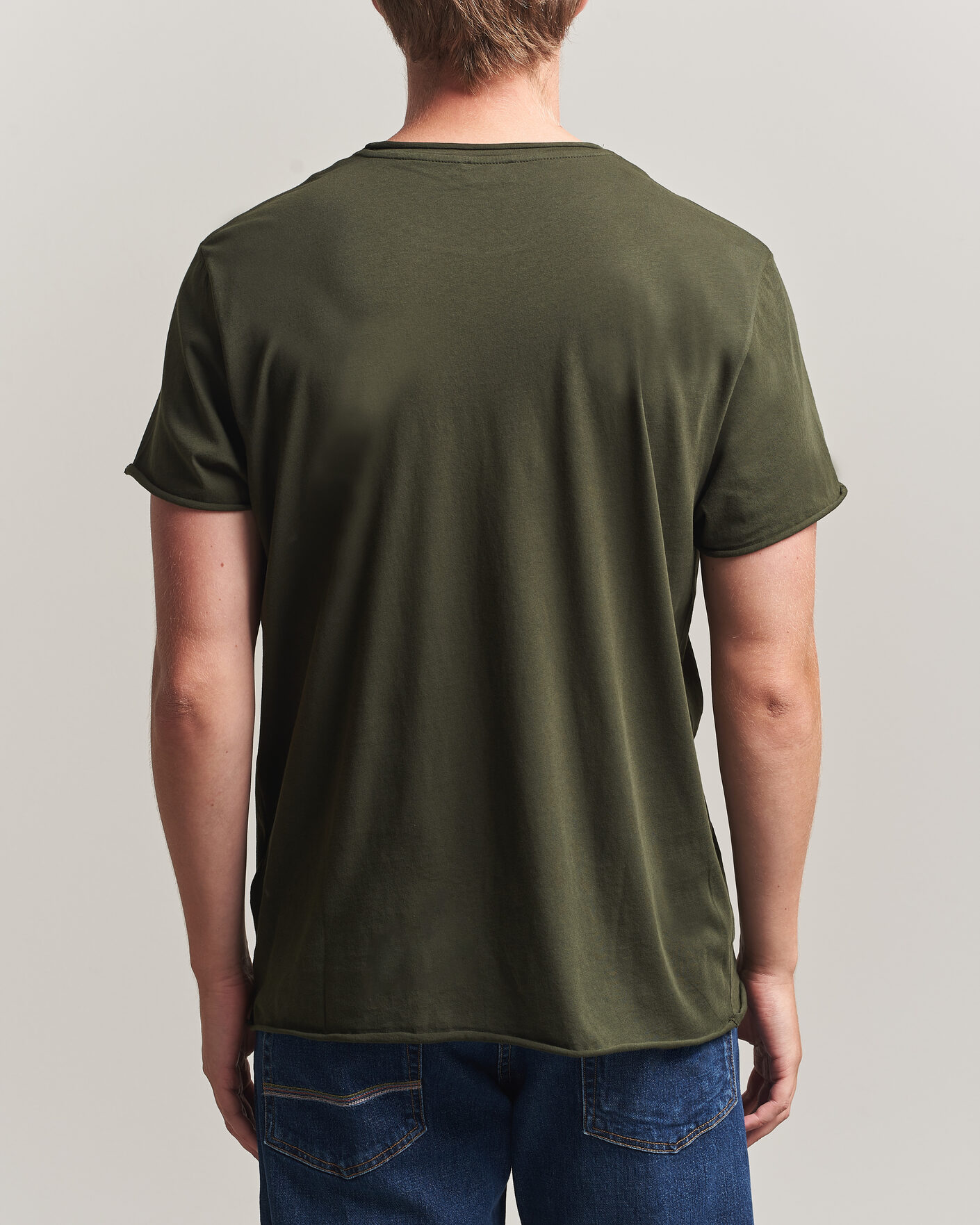 Uomini | T-shirt | Filippa K | Roll Neck Crew Neck T-Shirt Night Green