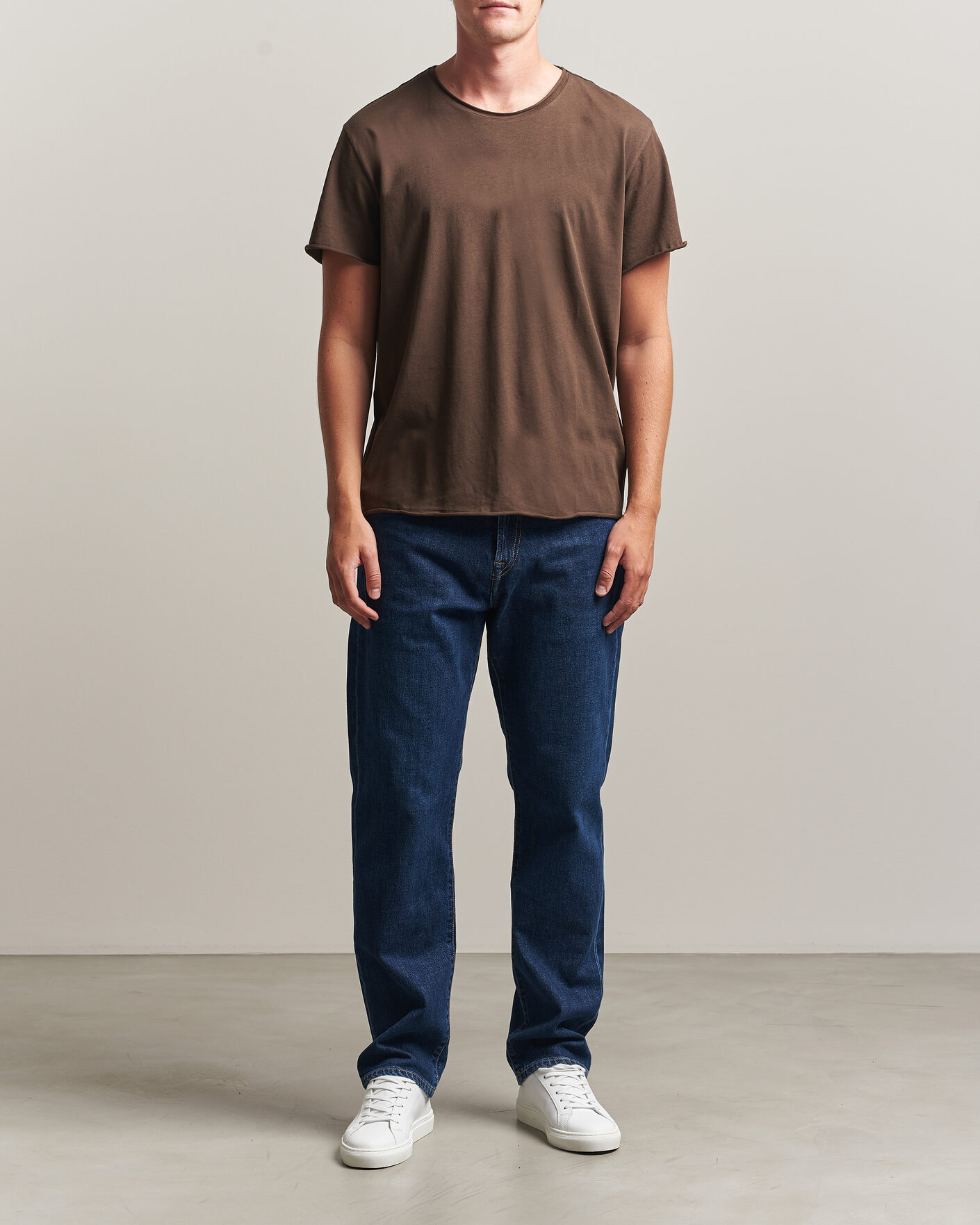 Uomini | T-shirt | Filippa K | Roll Neck Crew Neck T-Shirt Golden Brown