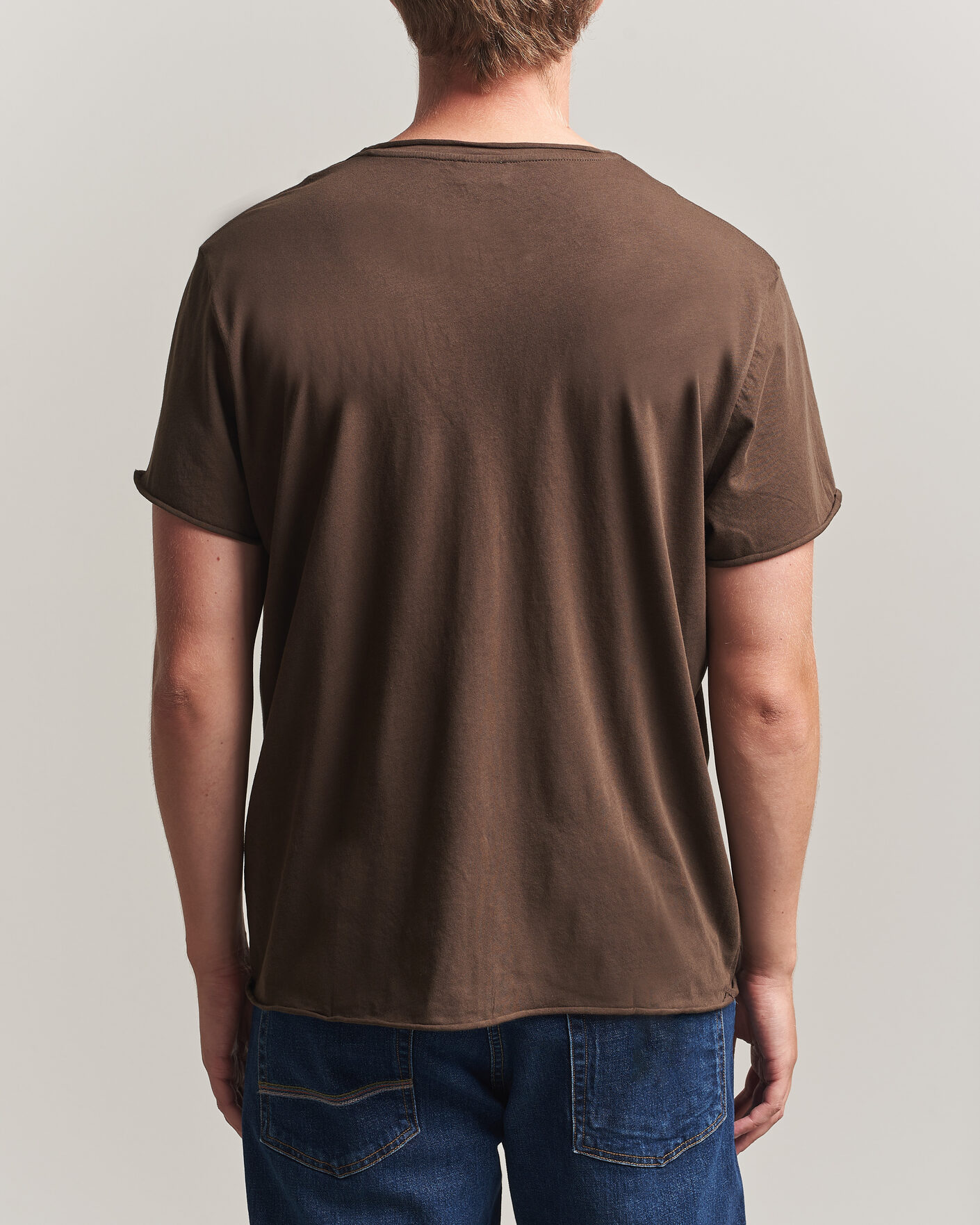 Uomini | T-shirt | Filippa K | Roll Neck Crew Neck T-Shirt Golden Brown