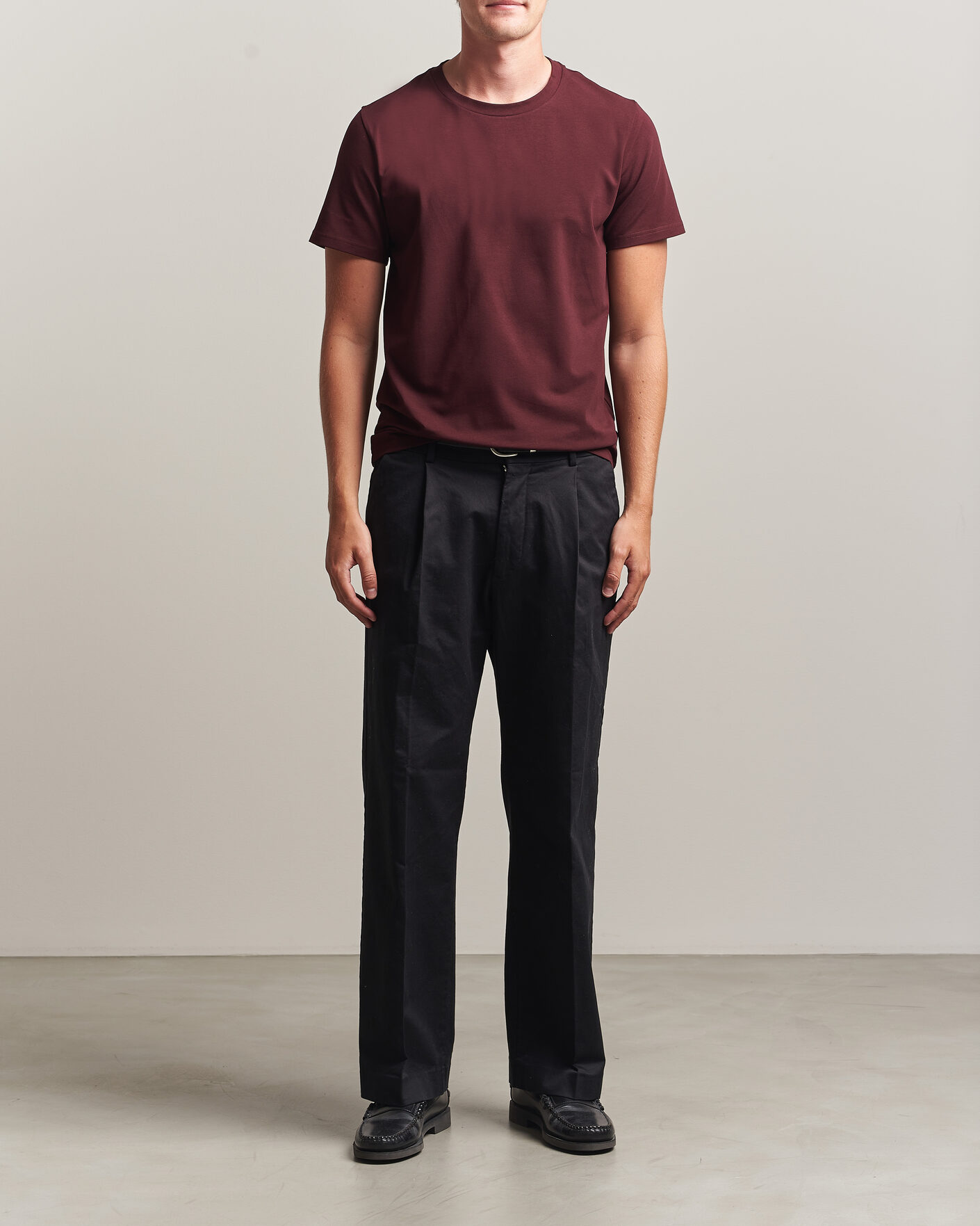 Uomini | T-shirt | Filippa K | Soft Lycra T-Shirt Dark Burgundy