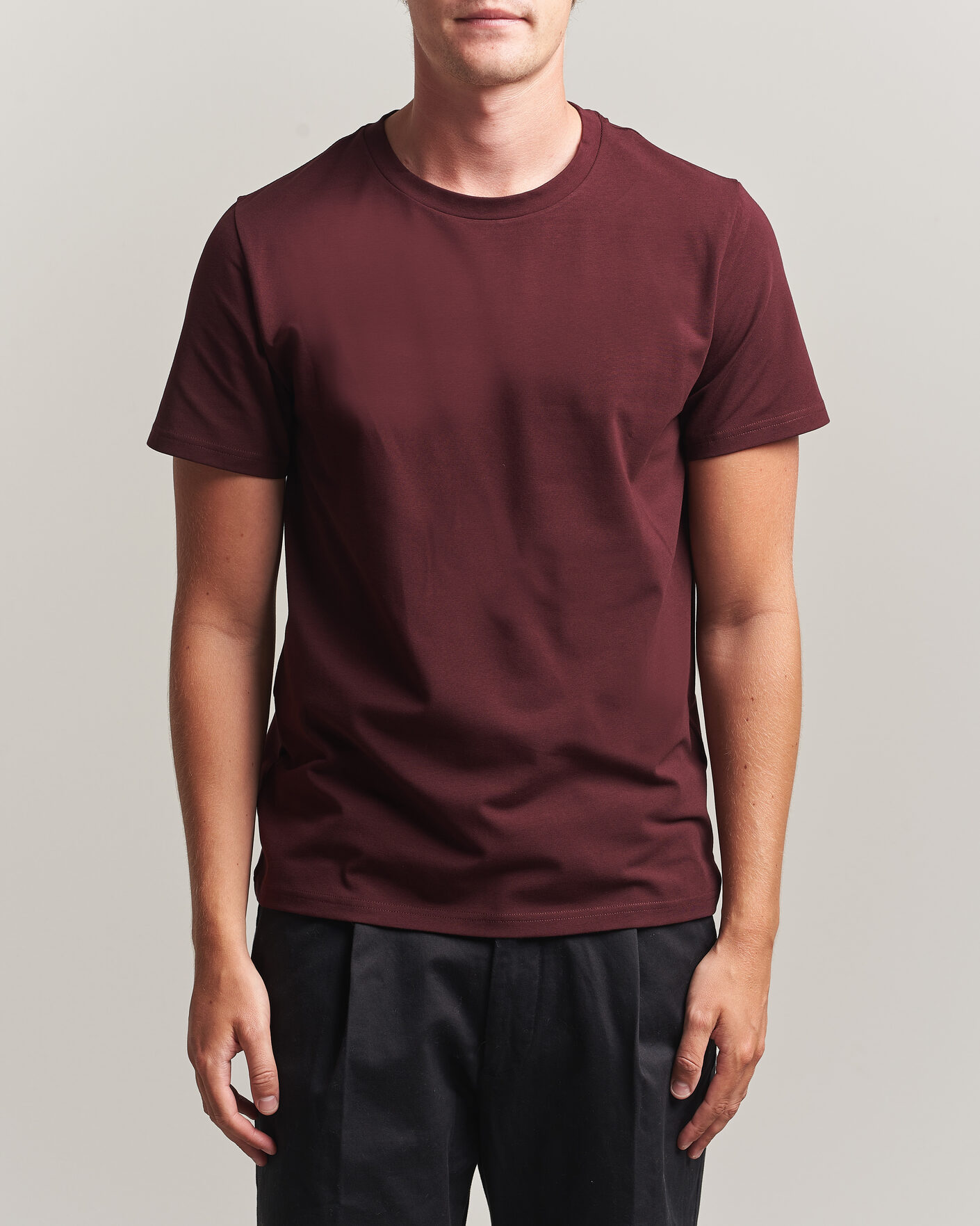 Uomini | T-shirt | Filippa K | Soft Lycra T-Shirt Dark Burgundy