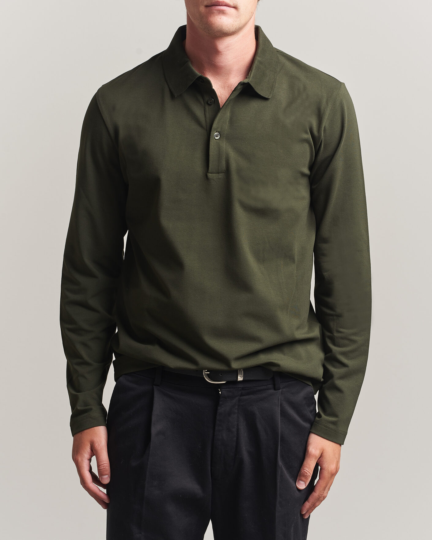 Uomini | Polo | Filippa K | Luke Lycra Polo Shirt Night Green