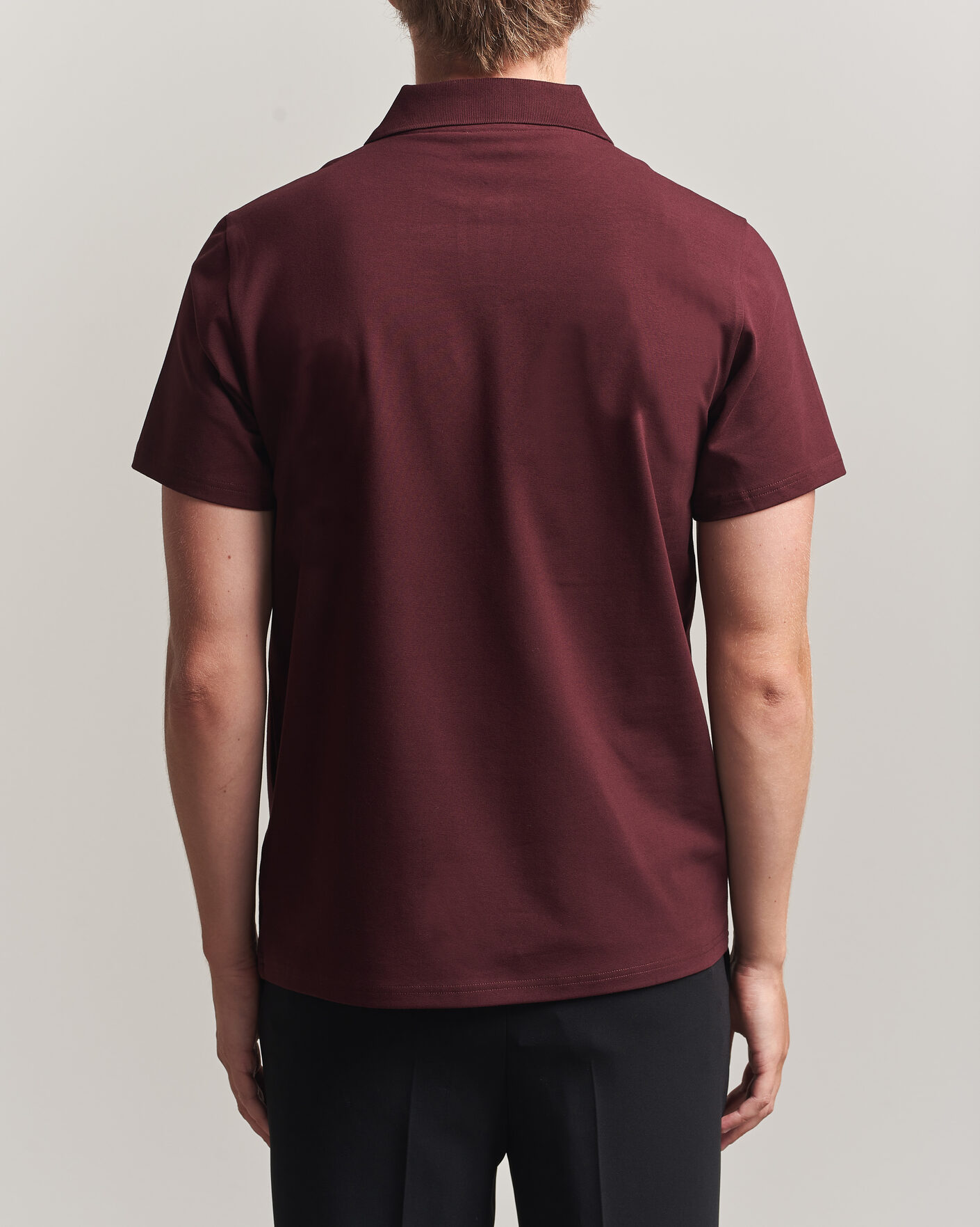 Uomini | Polo | Filippa K | Soft Lycra Polo T-Shirt Dark Burgundy