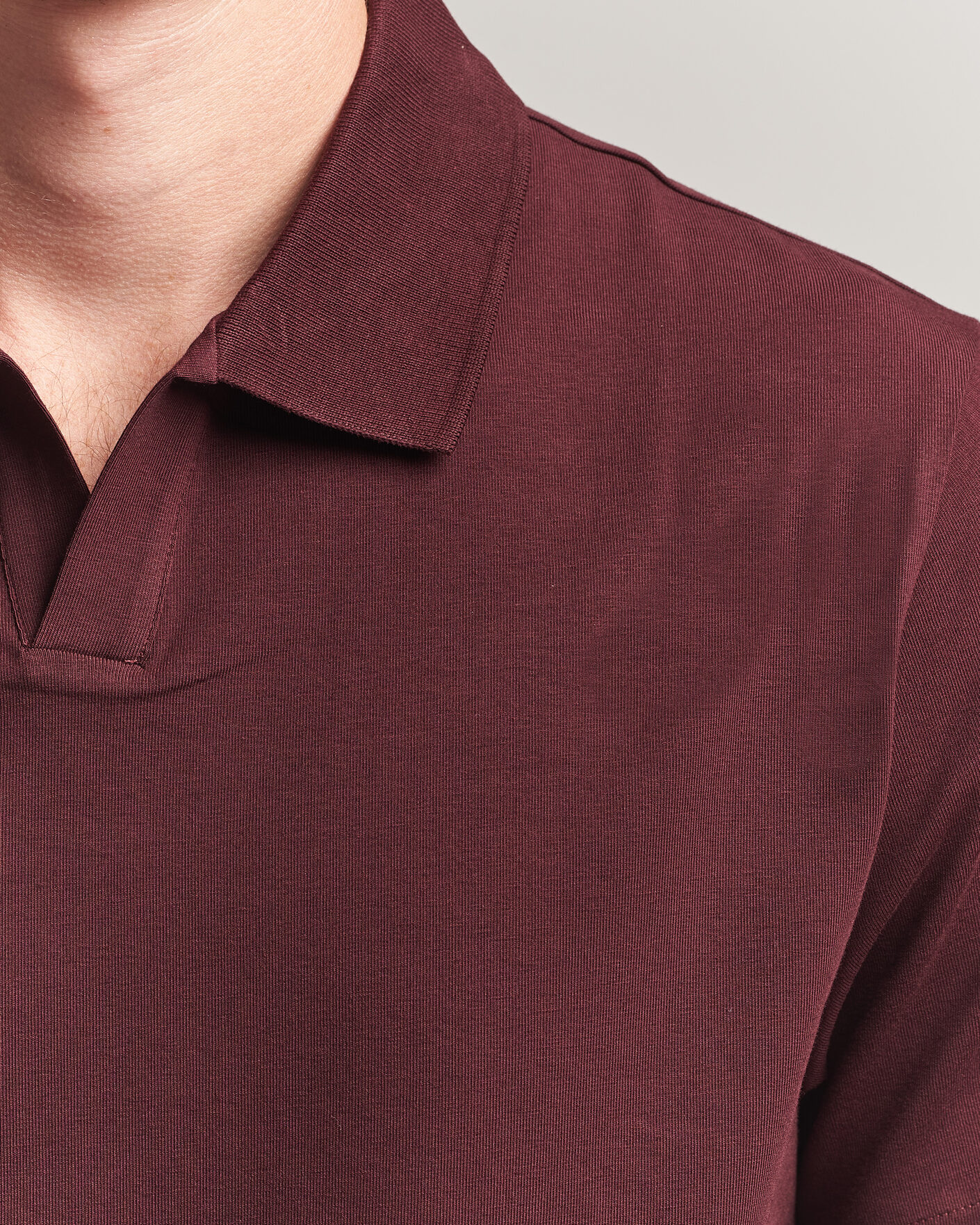 Uomini | Polo | Filippa K | Soft Lycra Polo T-Shirt Dark Burgundy