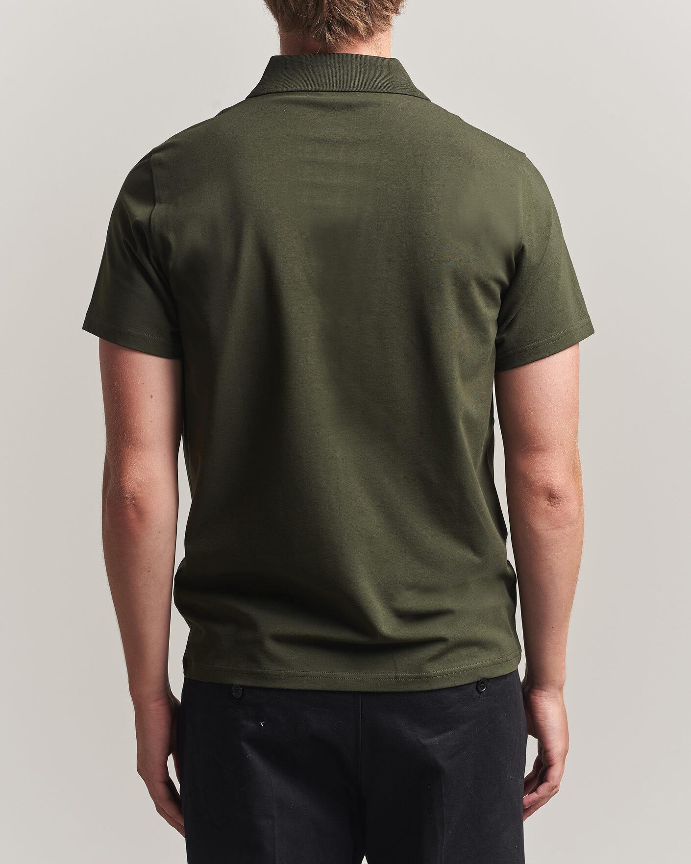 Uomini | Polo | Filippa K | Soft Lycra Polo T-Shirt Night Green