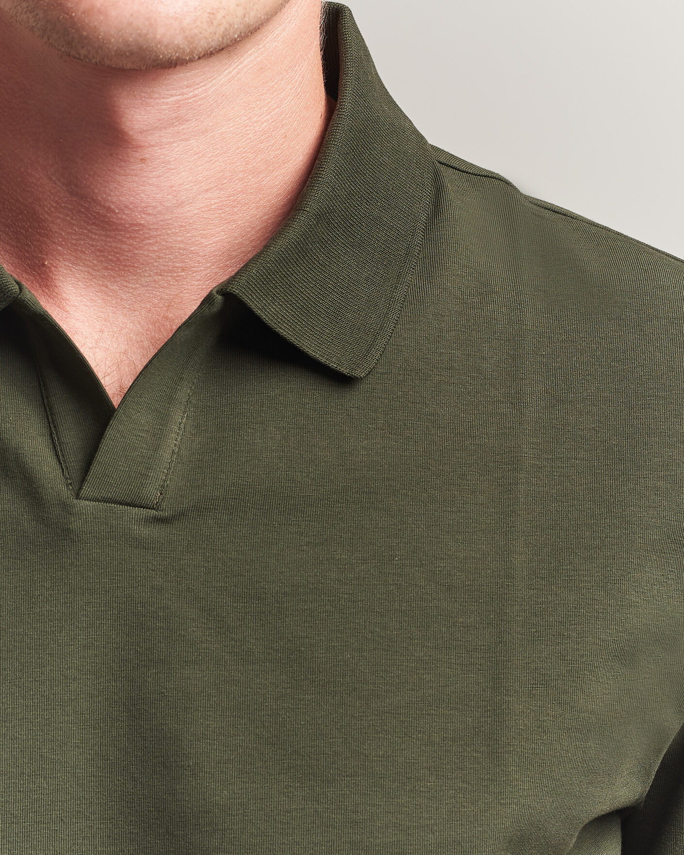 Uomini | Polo | Filippa K | Soft Lycra Polo T-Shirt Night Green