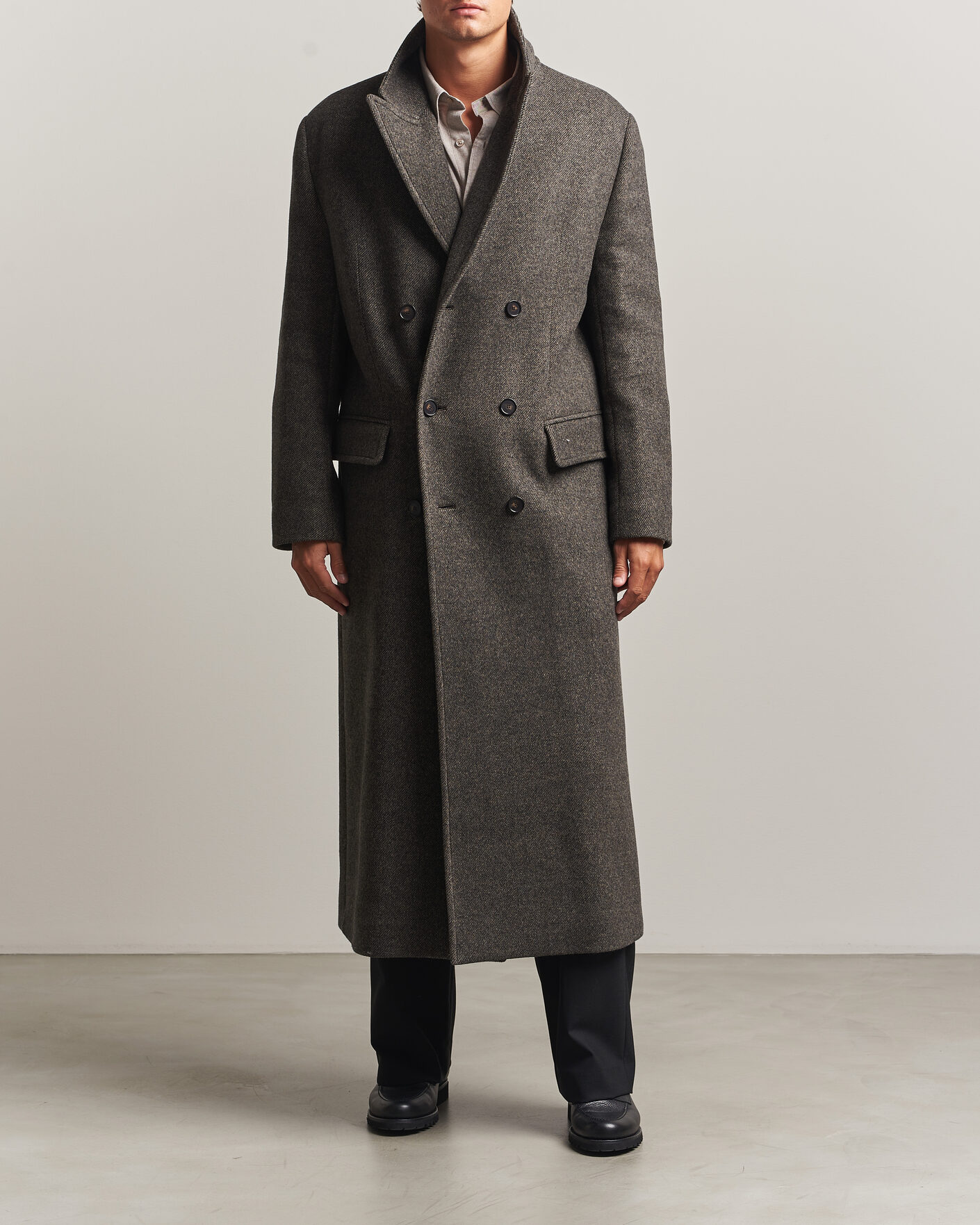 Uomini | Giacche | Filippa K | Damian Wool Twill Coat Driftwood