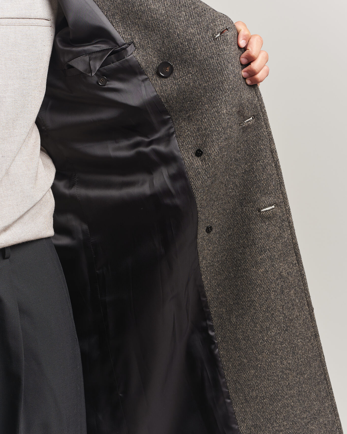 Uomini | Giacche | Filippa K | Damian Wool Twill Coat Driftwood