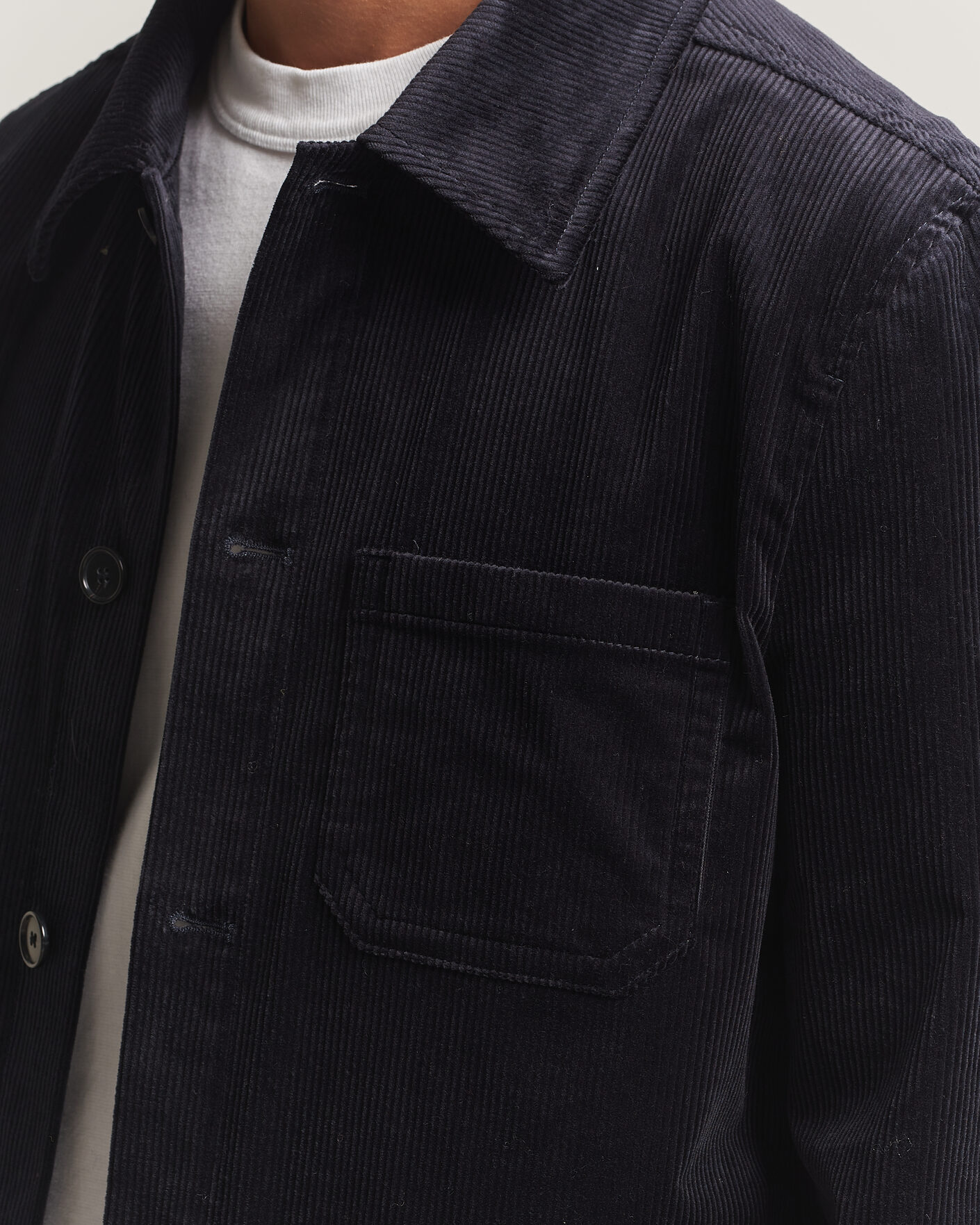 Uomini | Camicie | Filippa K | Taylor Corduroy Overshirt Navy