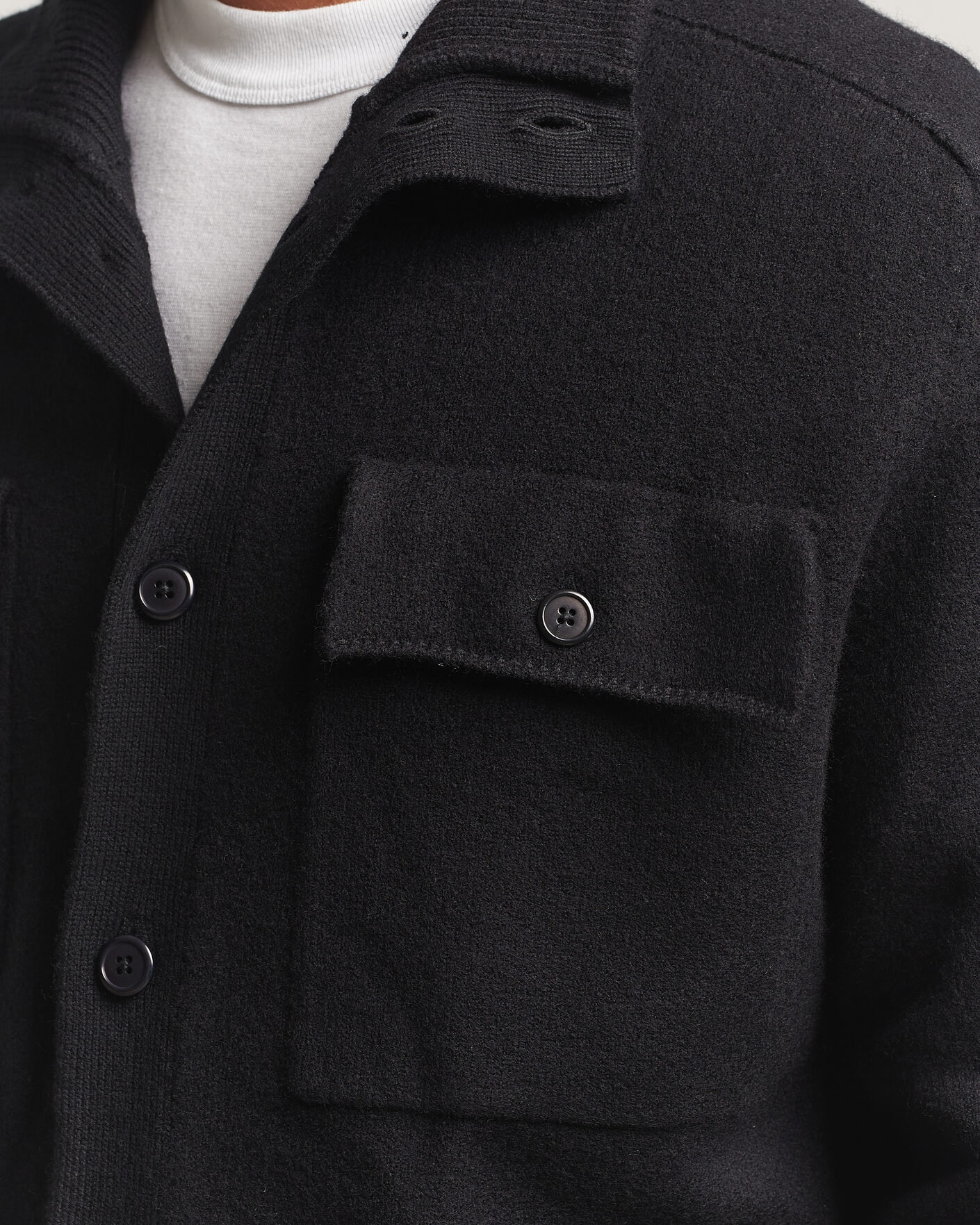 Uomini | Maglieria | Filippa K | Wool Knitted Cardigan Black
