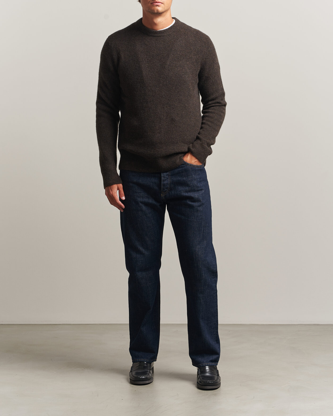 Uomini | Maglieria | Filippa K | Yak Knitted Sweater Golden Brown