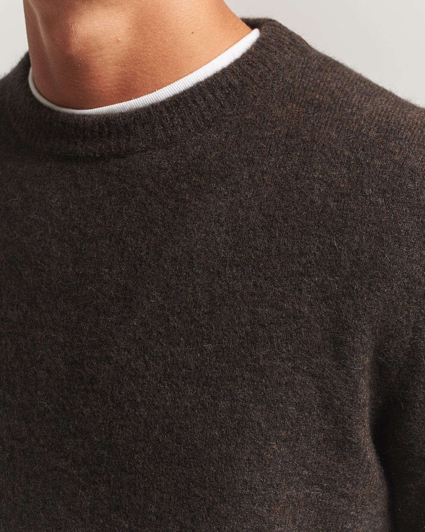 Uomini | Maglieria | Filippa K | Yak Knitted Sweater Golden Brown