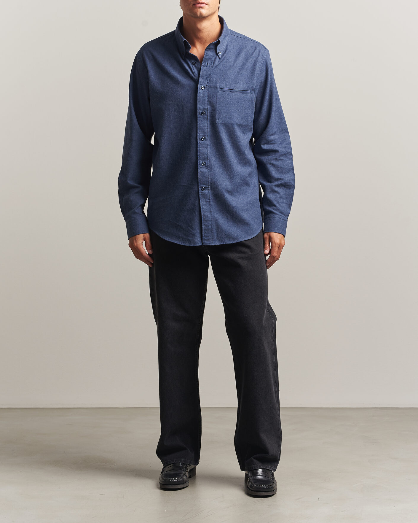 Uomini | Camicie | Filippa K | Zack Flannel Shirt Navy