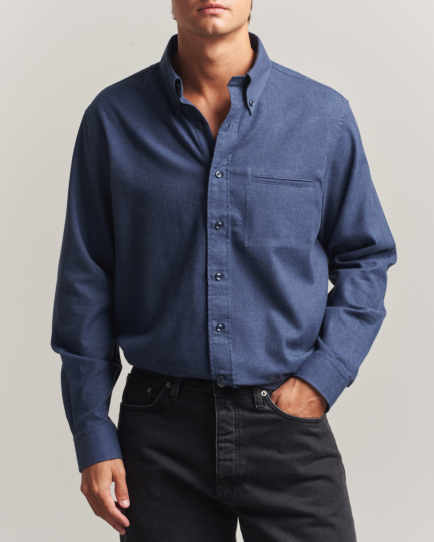 Uomini | Camicie | Filippa K | Zack Flannel Shirt Navy