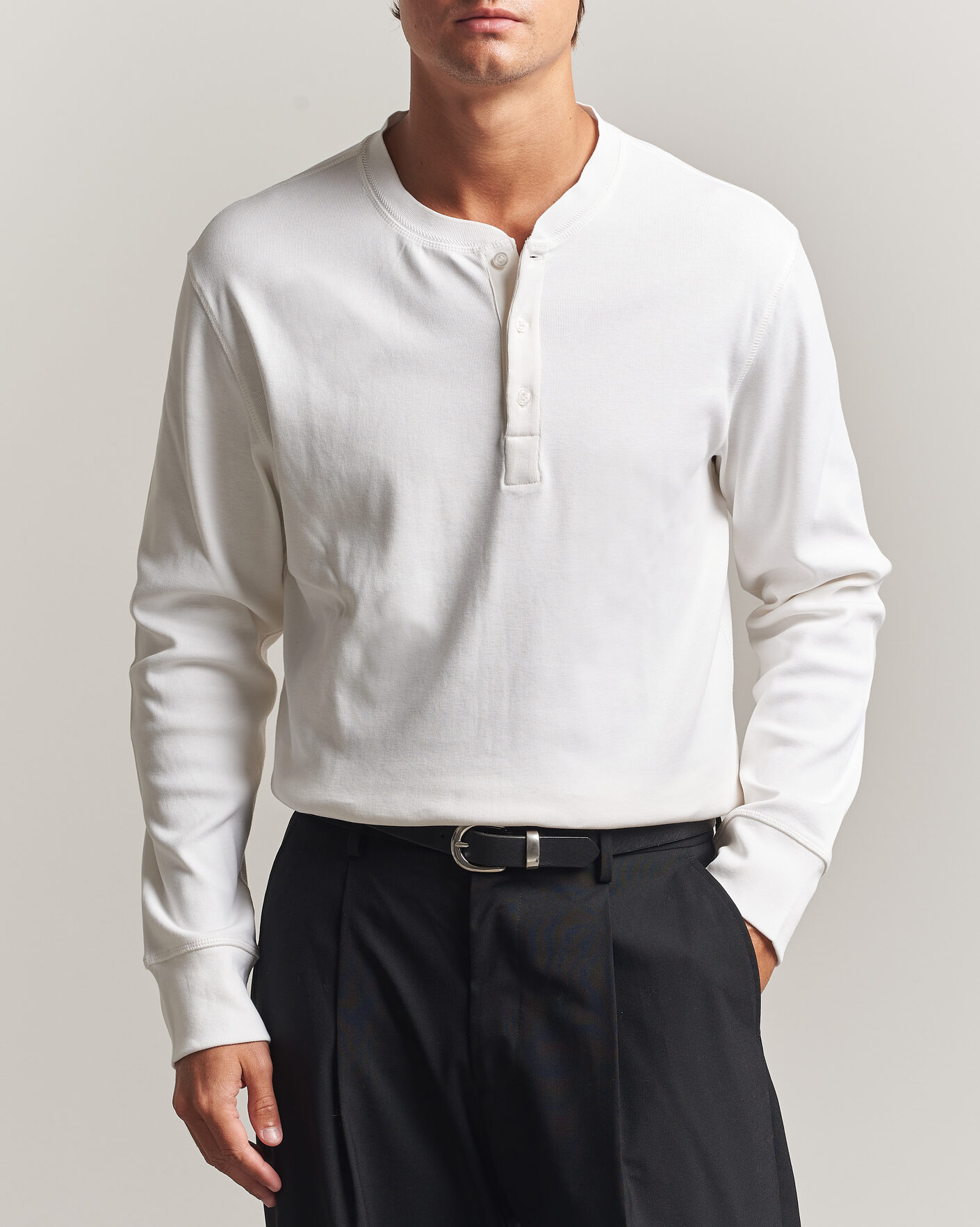 Uomini | Maglieria | Filippa K | Cotton Rib Henley White
