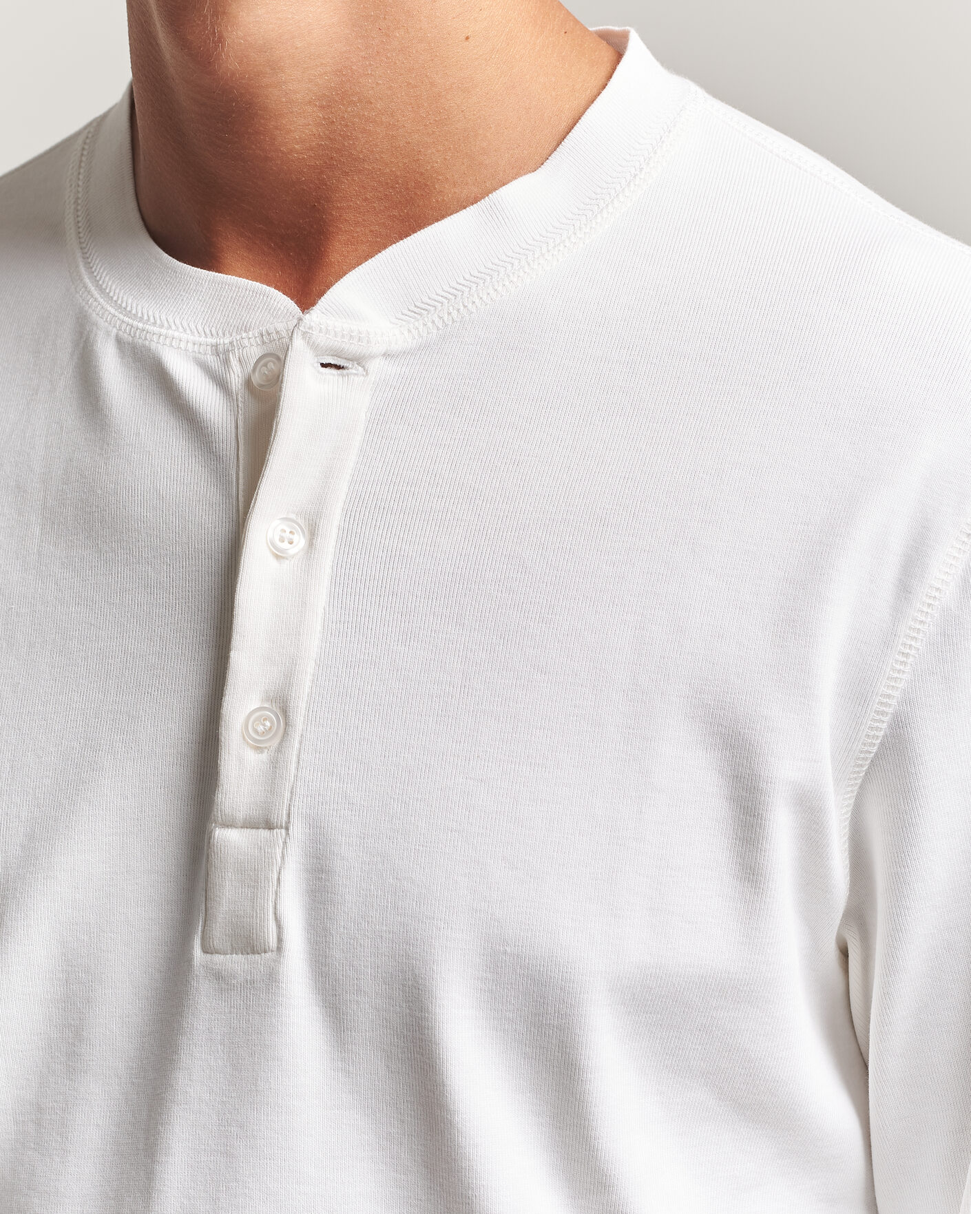 Uomini | Maglieria | Filippa K | Cotton Rib Henley White