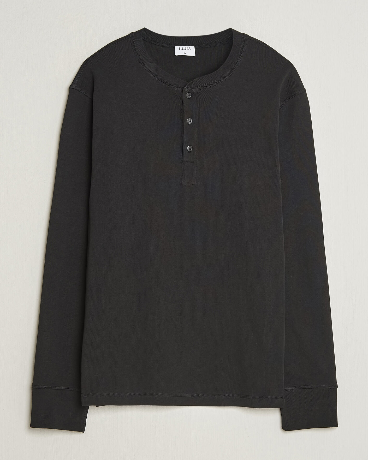 Uomini | Maglieria | Filippa K | Cotton Rib Henley Black