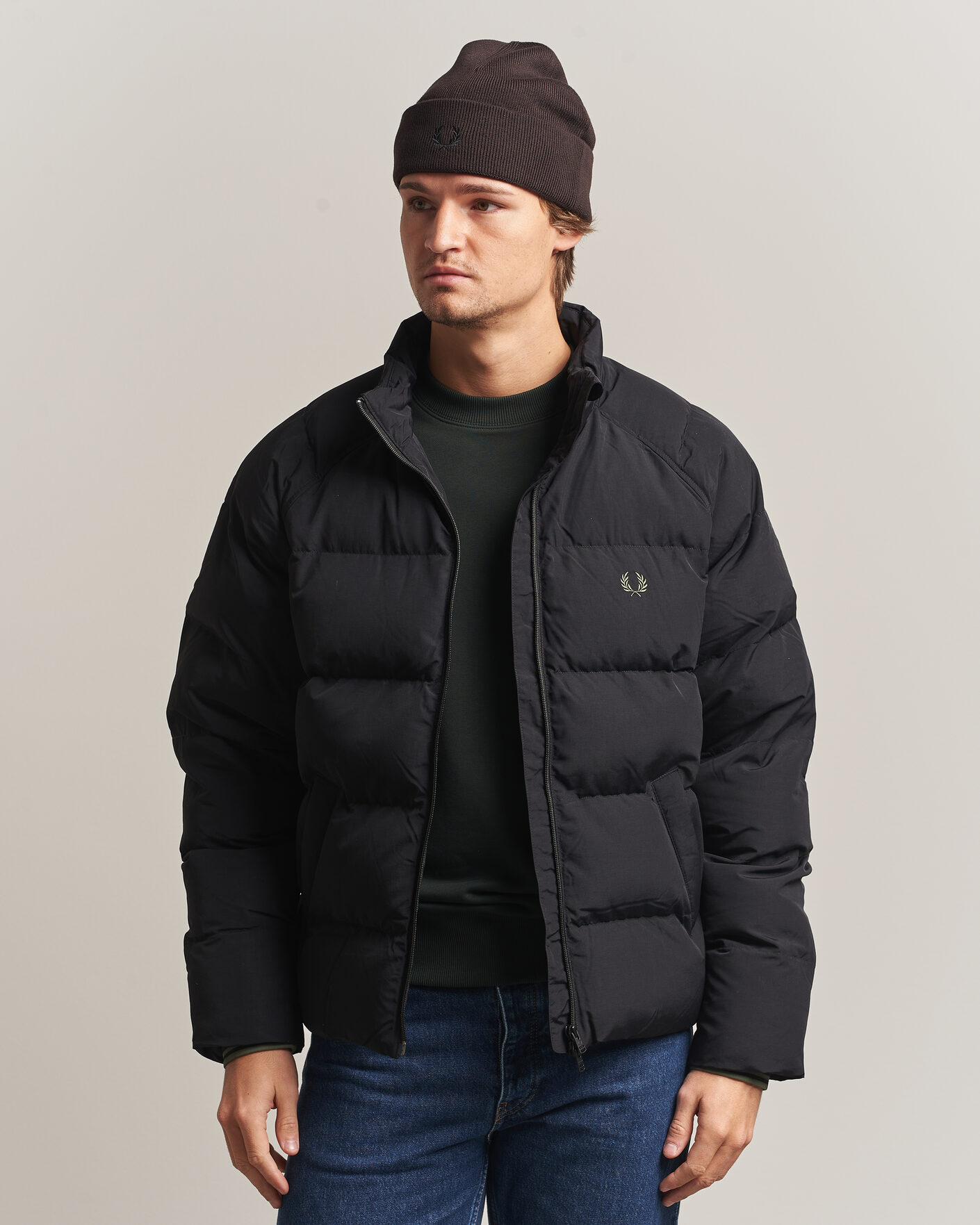 Uomini | Berretti | Fred Perry | Merino Wool Beanie Rich Brown
